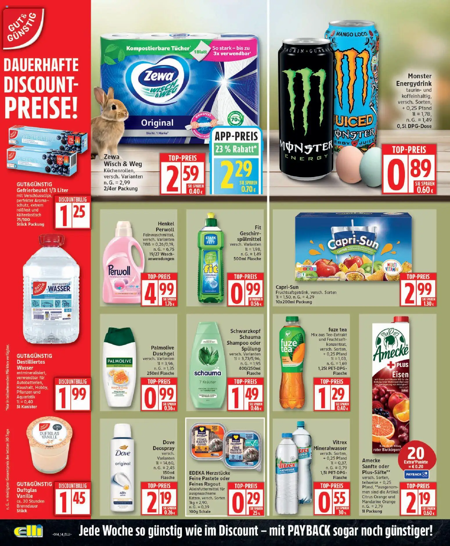 Elli Markt Prospekt 	 – gültig ab 30.03.2026 | Seite: 14 | Produkte: Zewa, Shampoo, Spülung, Mango