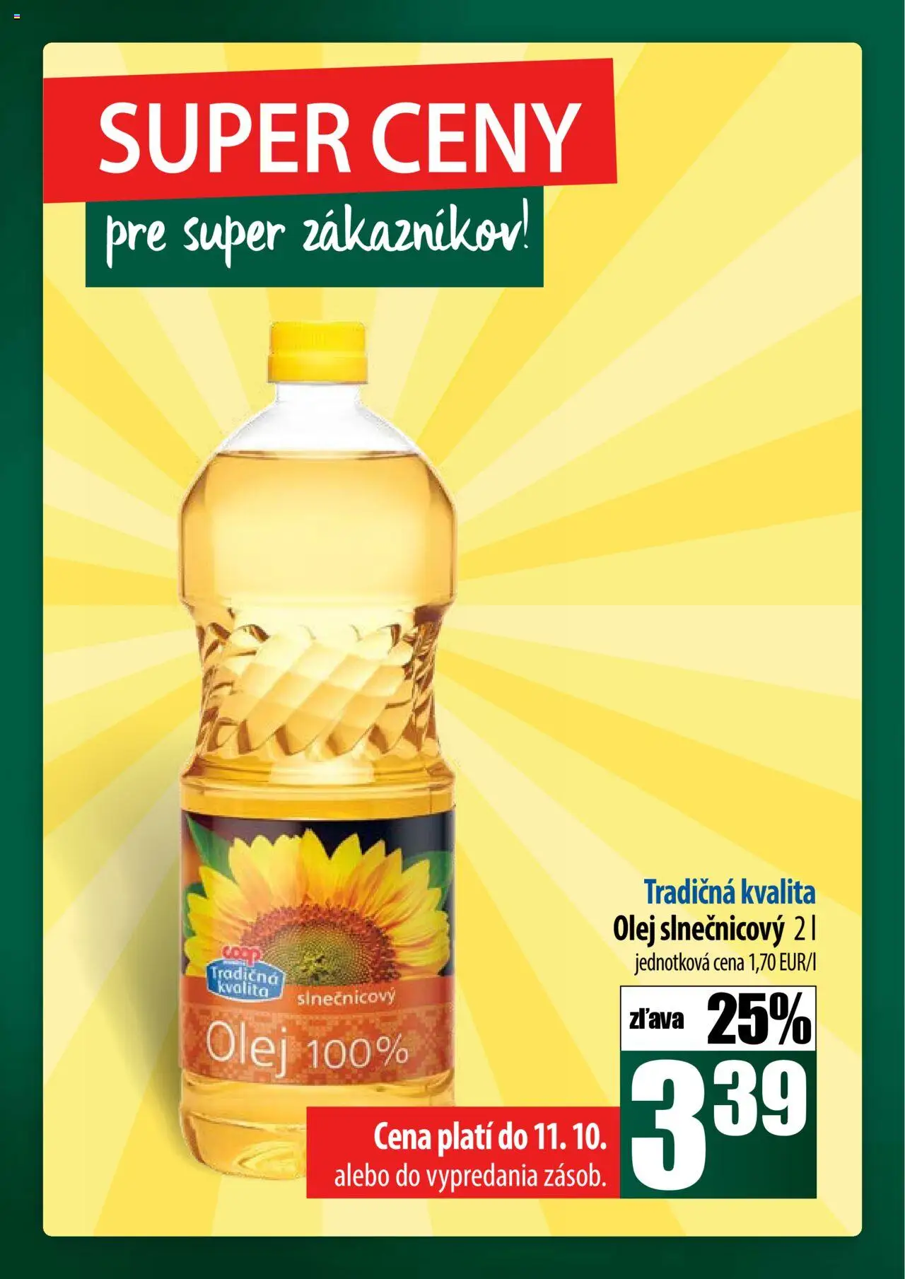 Nové COOP Jednota akcie – leták je platný od 09.10.2025 | Strana: 28 | Produkty: Olej, Slnečnicový olej
