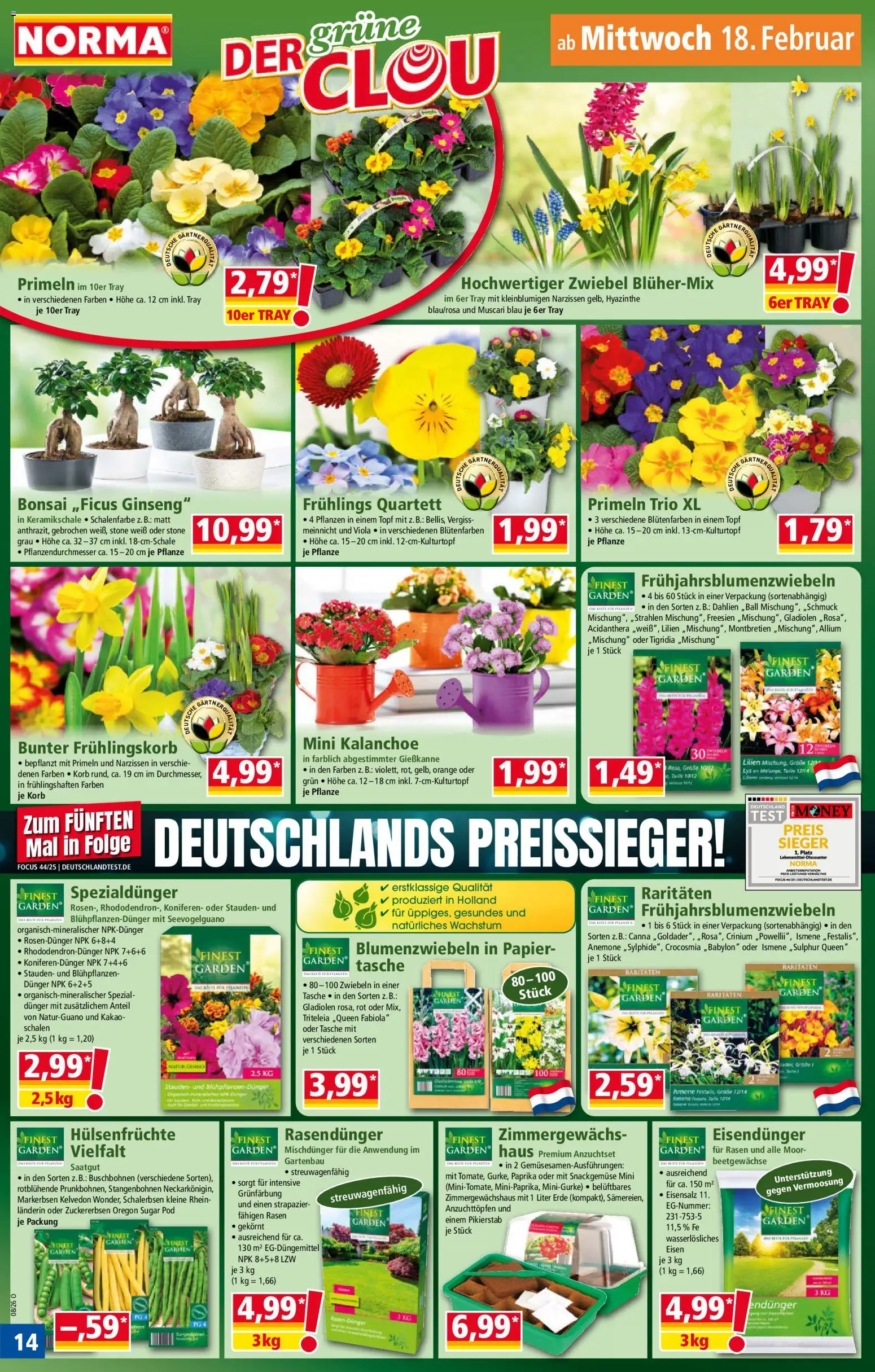 Norma Prospekt 	 – gültig ab 16.02.2026 | Seite: 14 | Produkte: Tasche, Korb, Zwiebeln, Paprika