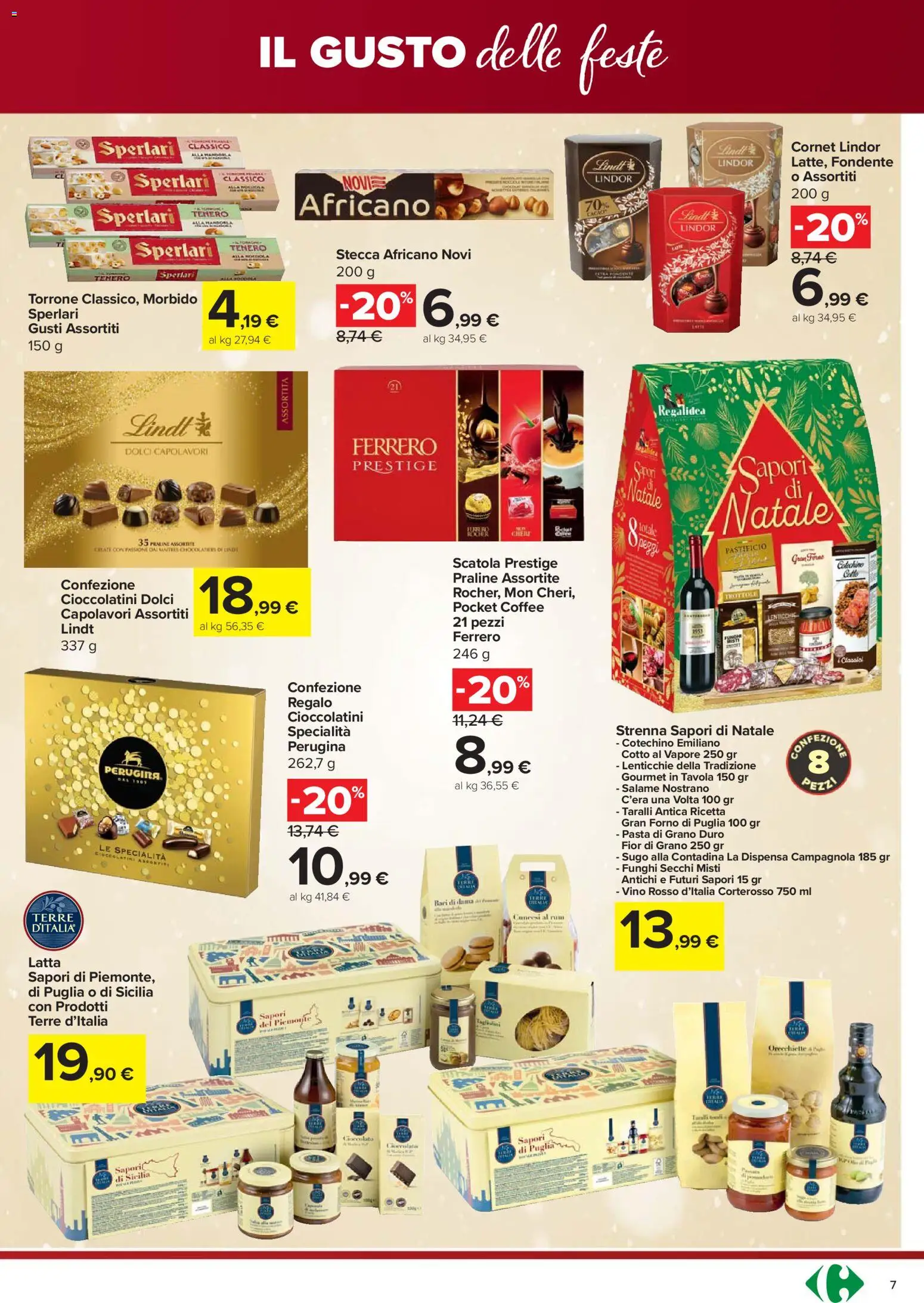 Volantino Carrefour del 18.12.2025 | Pagina: 7 | Prodotti: Cioccolato, Lenticchie, Pasta, Scatola