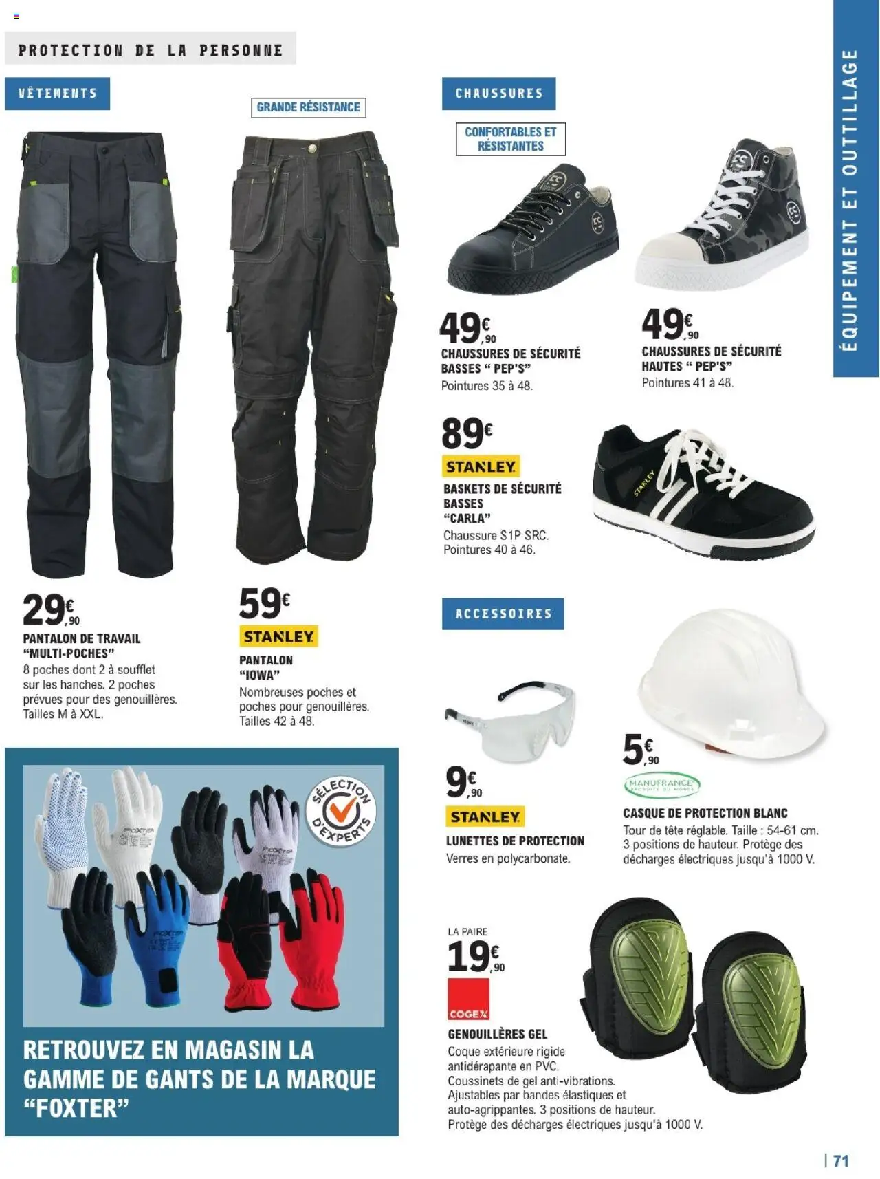  | Page: 71 | Produits: Bandes élastiques, Chaussures de sécurité, Élastiques, Casque