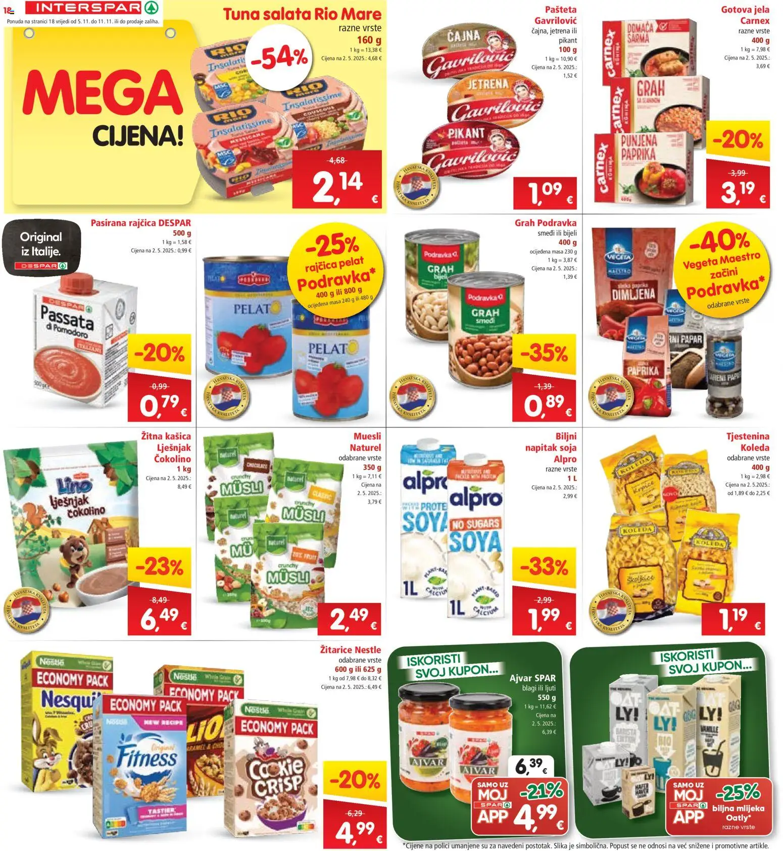Interspar katalog | vrijedi od 05.11.2025 | Stranica: 18 | Proizvodi: Alpro, Paprika, Tjestenina, Lješnjak