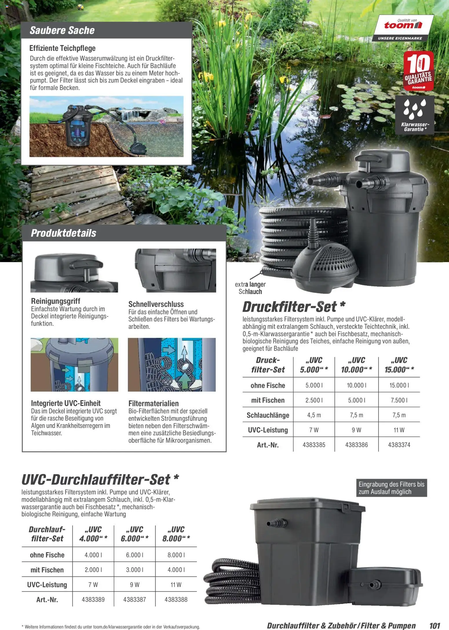 Toom Baumarkt Gartenpflege & Teich 2026 – gültig ab 20.02.2026 | Seite: 101 | Produkte: Wasser