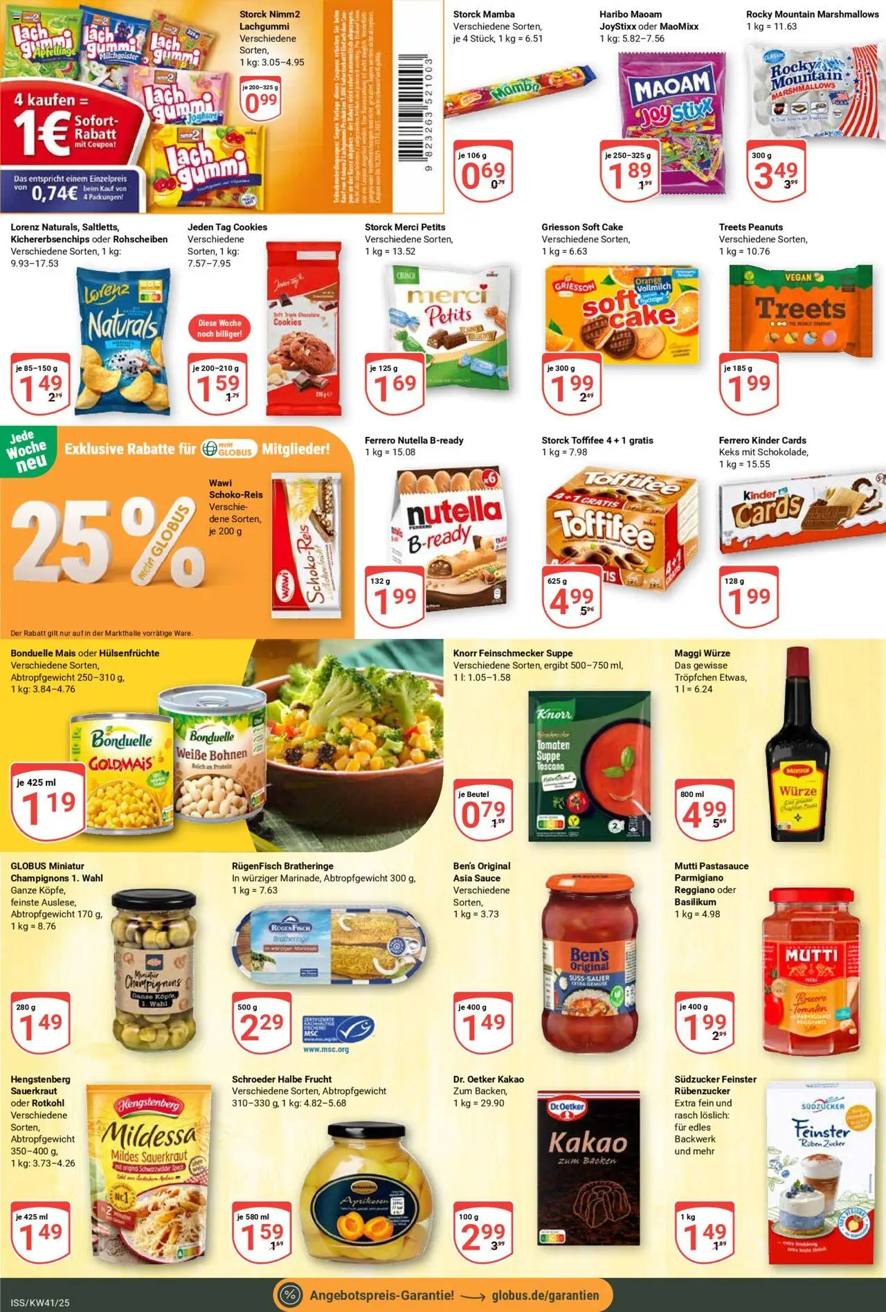 Globus Prospekt 	 – gültig ab 06.10.2025 | Seite: 17 | Produkte: Rotkohl, Champignons, Gemüse, Toffifee