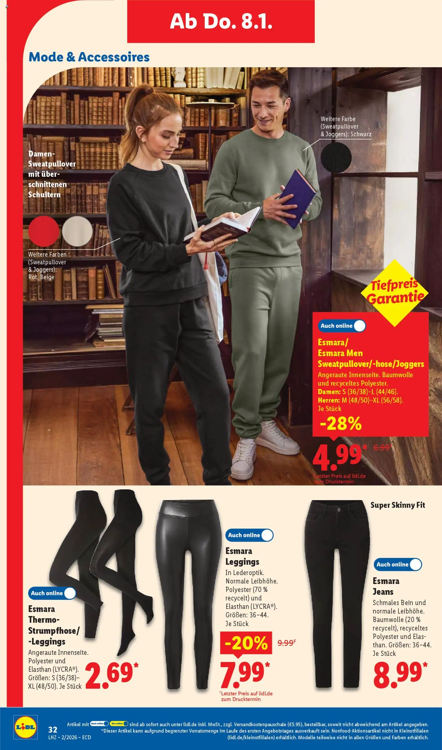 Lidl - Prospekt – gültig ab 05.01.2026 | Seite: 44 | Produkte: Leggings, Jeans