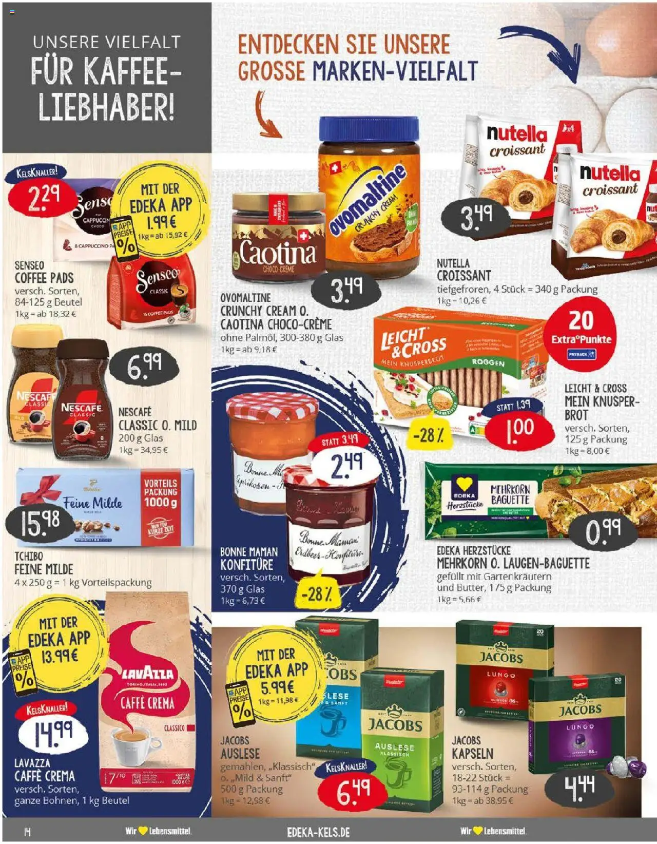 Edeka prospekt Ratingen-Hösel	 - gültig ab dem 29.06.2025 | Seite: 14 | Produkte: Senseo, Kaffee, Nutella, Nescafe classic