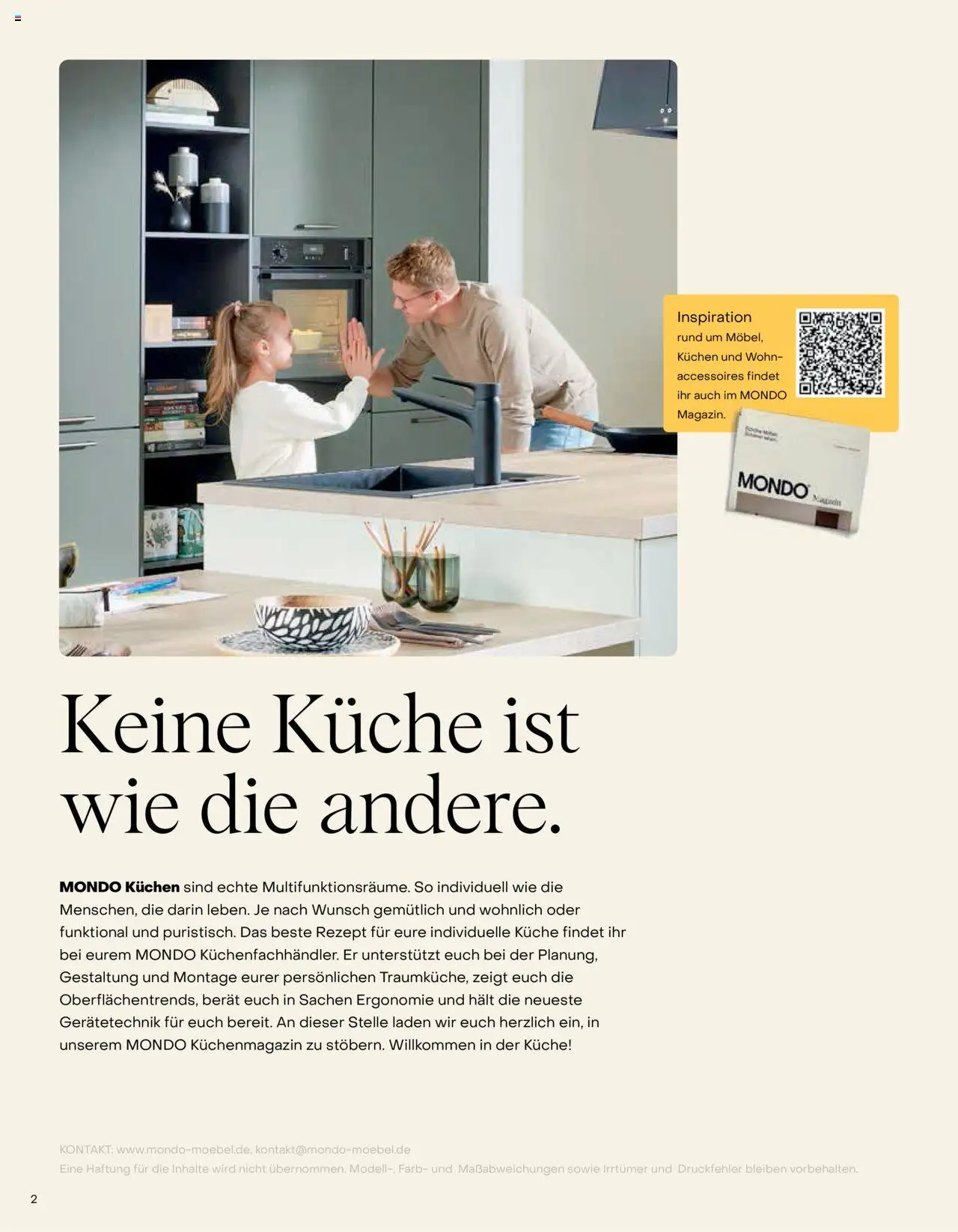 Ostermann Mondo Küchenprospekt – gültig ab 26.05.2025 | Seite: 2 | Produkte: Küche, Kuchen