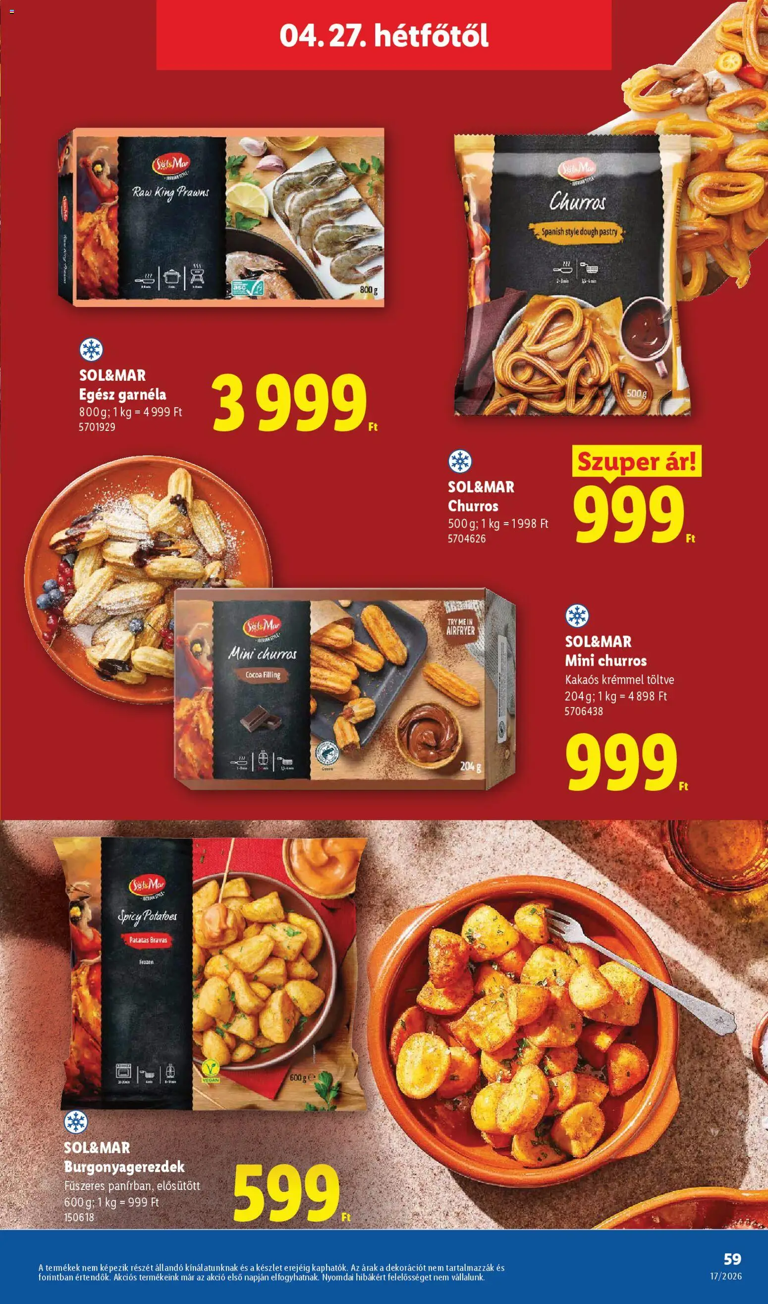 Lidl akciós ujság - amely érvényes a következő dátumtól: 23.04.2026 | Oldal: 59 | Termékek: Garnéla