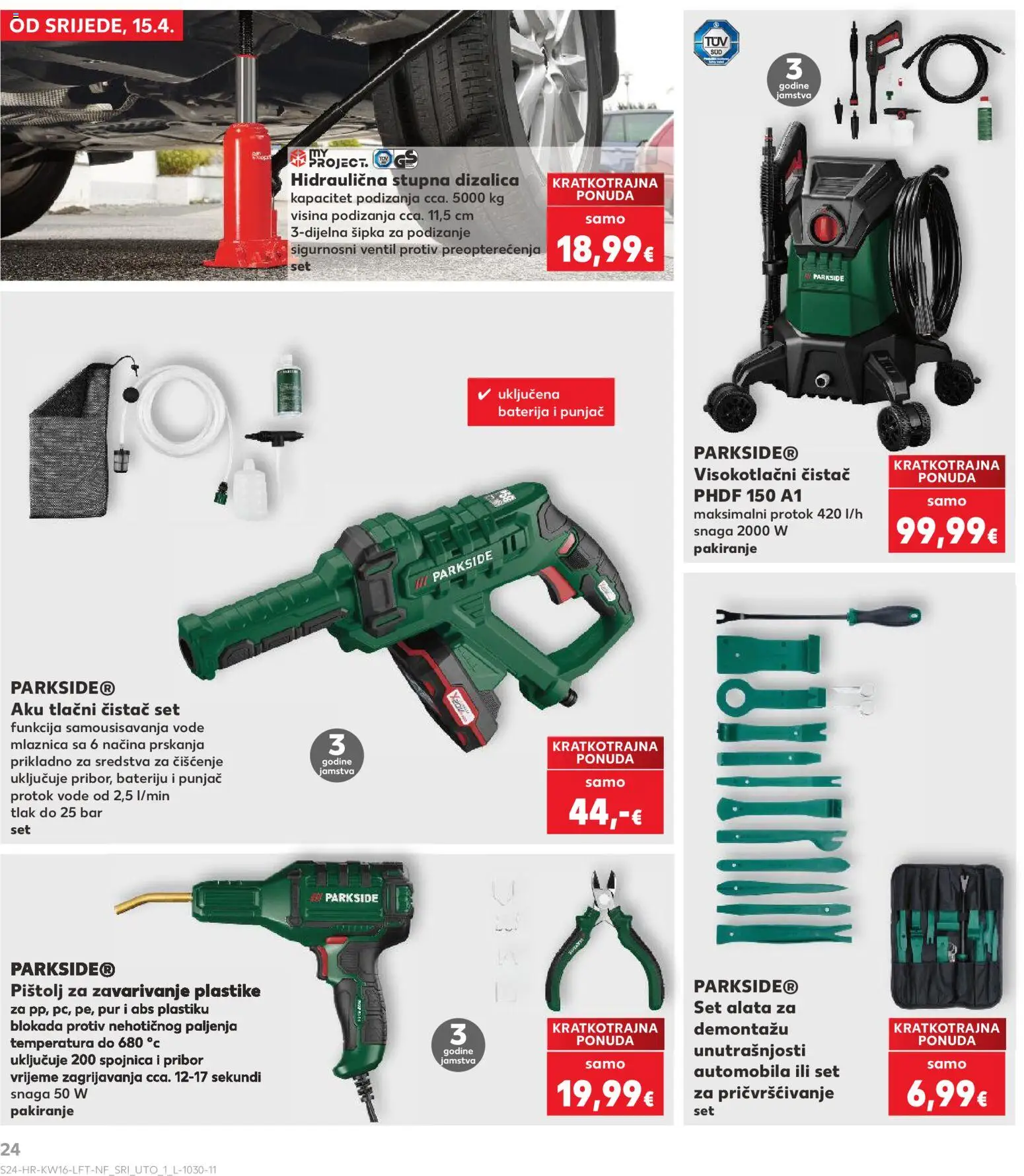 Kaufland katalog | vrijedi od 15.04.2026 | Stranica: 24 | Proizvodi: Baterija, Sredstva za čiščenje, Ventil, Visokotlačni čistač