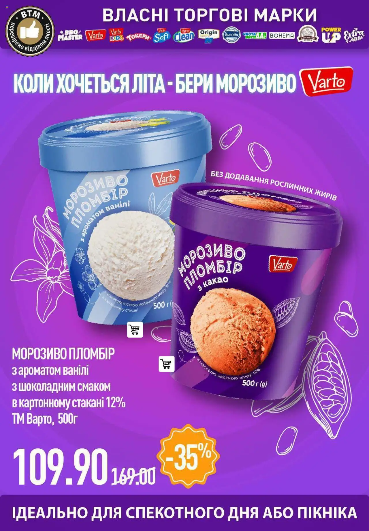 VARUS Kаталог - дійснийкції з 03.07.2025 | Сторінка: 37 | Товари: Морозиво, Какао