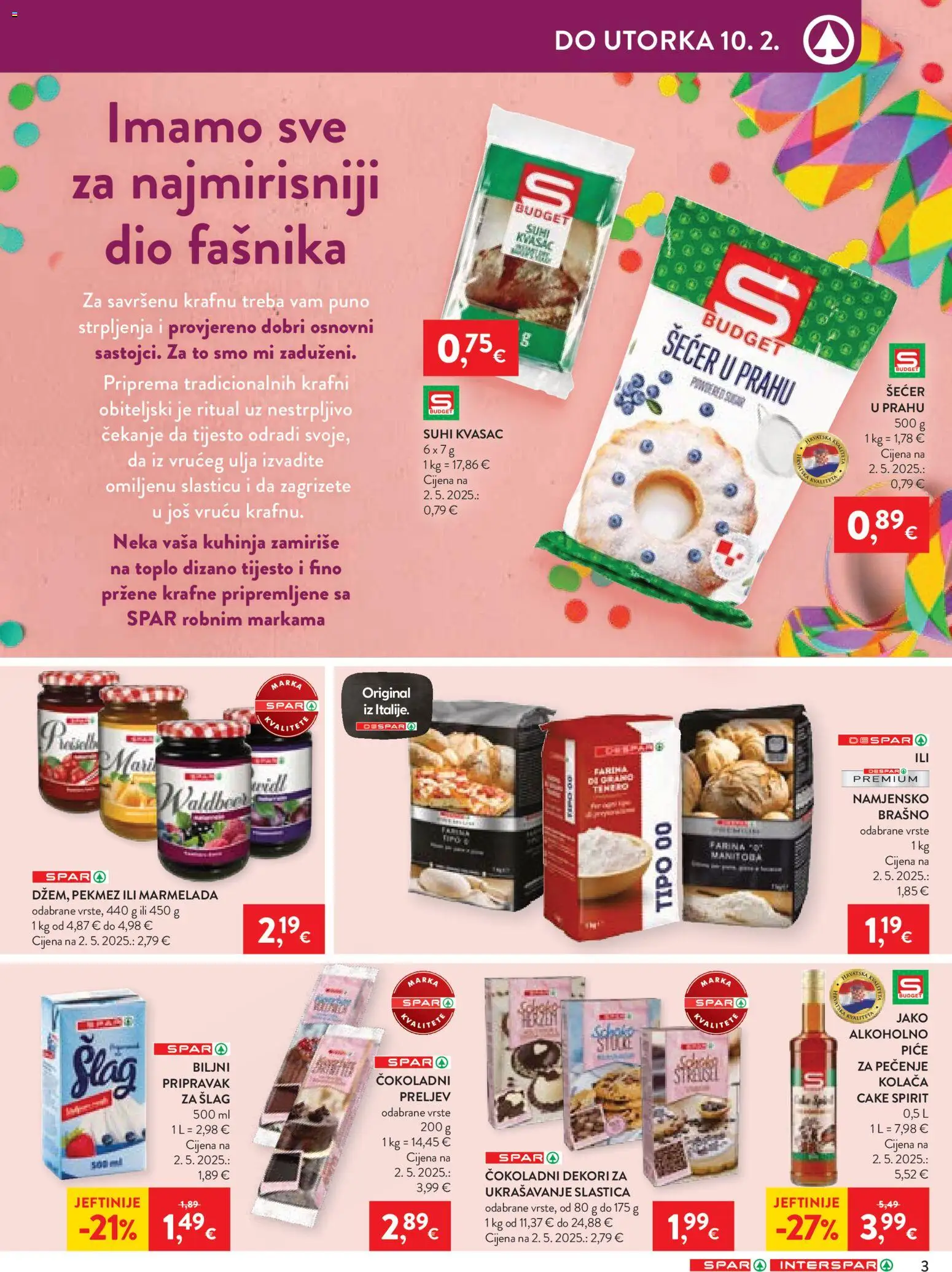 Spar katalog | vrijedi od 04.02.2026 | Stranica: 3 | Proizvodi: Pekmez, Brašno, Krafne, Šećer u prahu