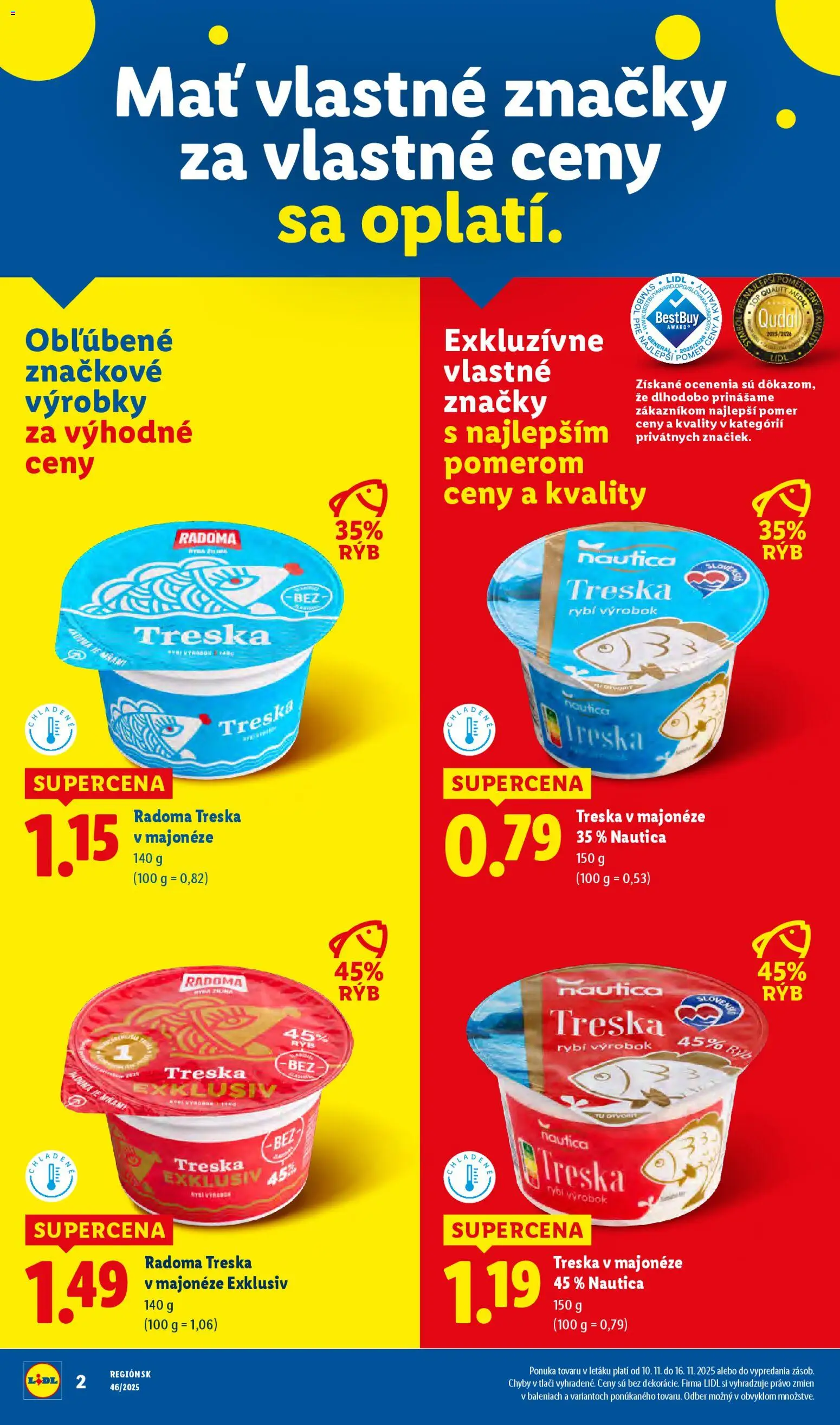 Nové Lidl akcie – leták je platný od 10.11.2025 | Strana: 33 | Produkty: Ryba, Treska