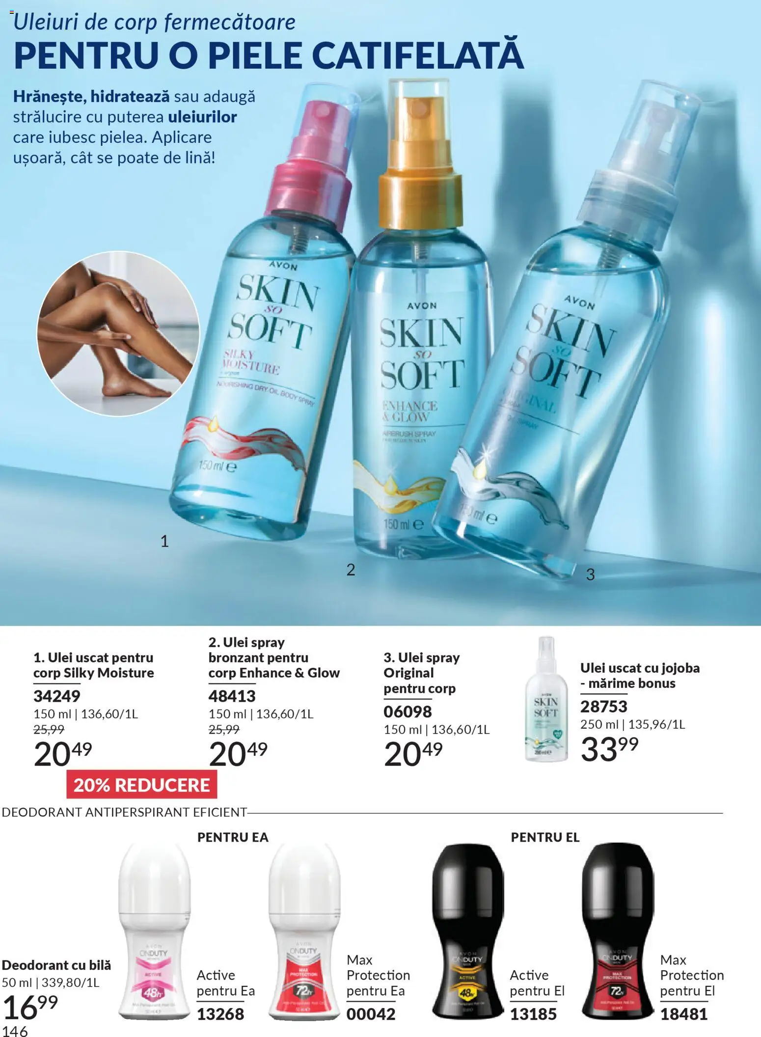 Noul catalog Avon – valabil de la 01.03.2026 | Pagină: 148 | Produse: Body, Ulei, Deodorant, Antiperspirant