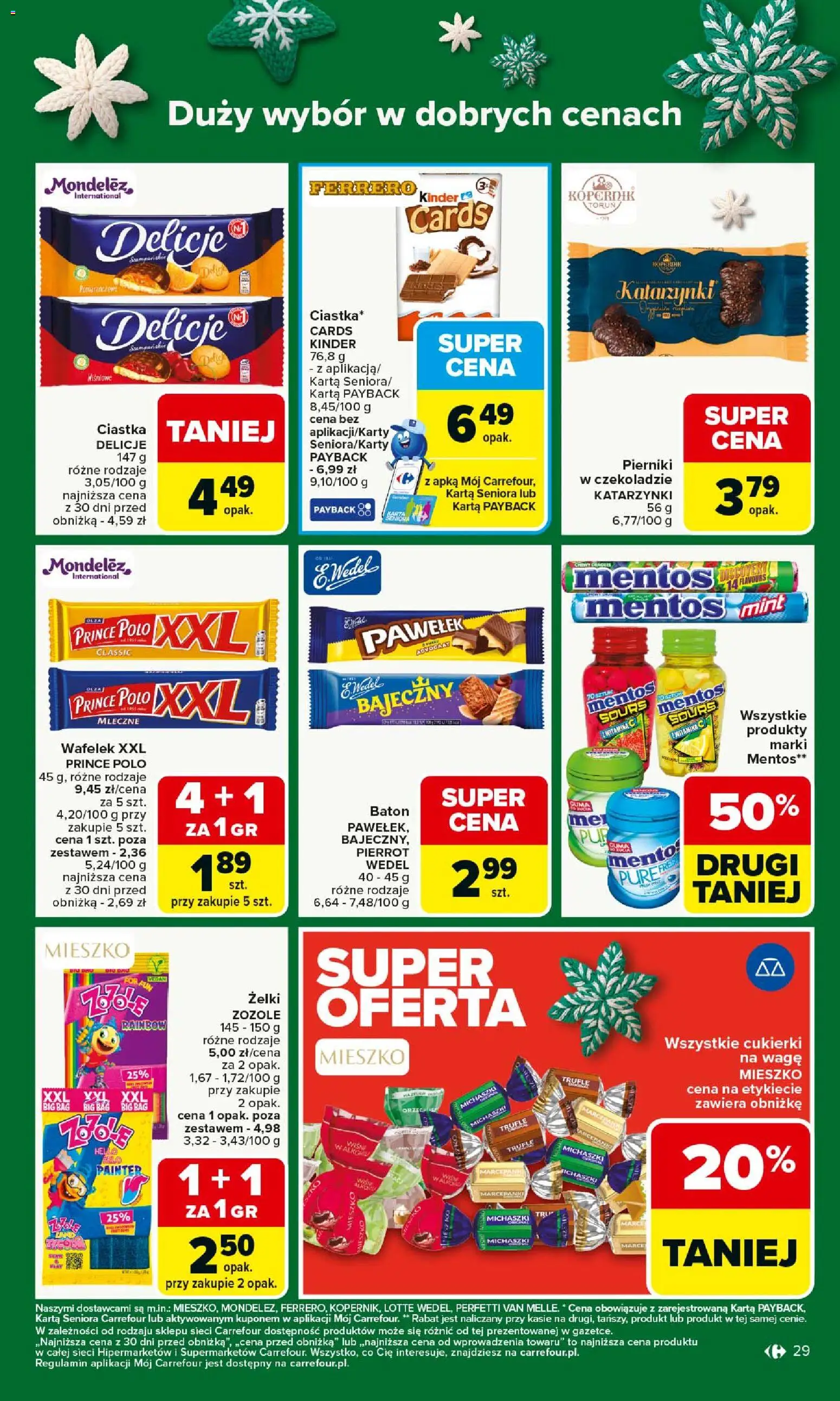 Carrefour Gazetka od 08.12.2025 | Strona: 33 | Produkty: Karta, Pierniki, Baton, Cukierki