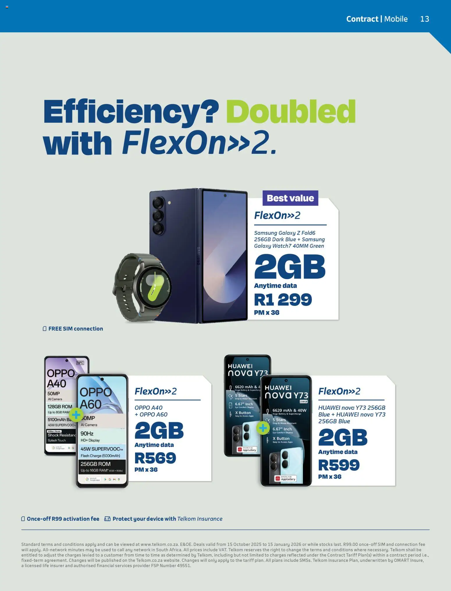 New Telkom catalogue – valid from 15.10.2025 | Page: 13 | Products: Sim, Camera, Battery, Water