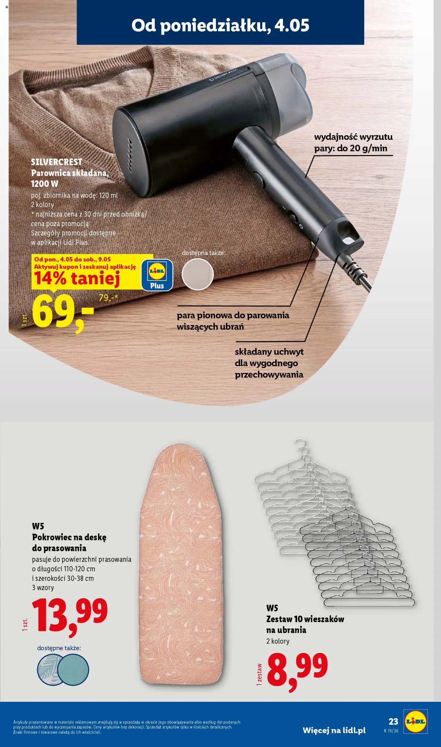 Lidl Katalog od 04.05.2026 | Strona: 23 | Produkty: Ubrania, Parownica