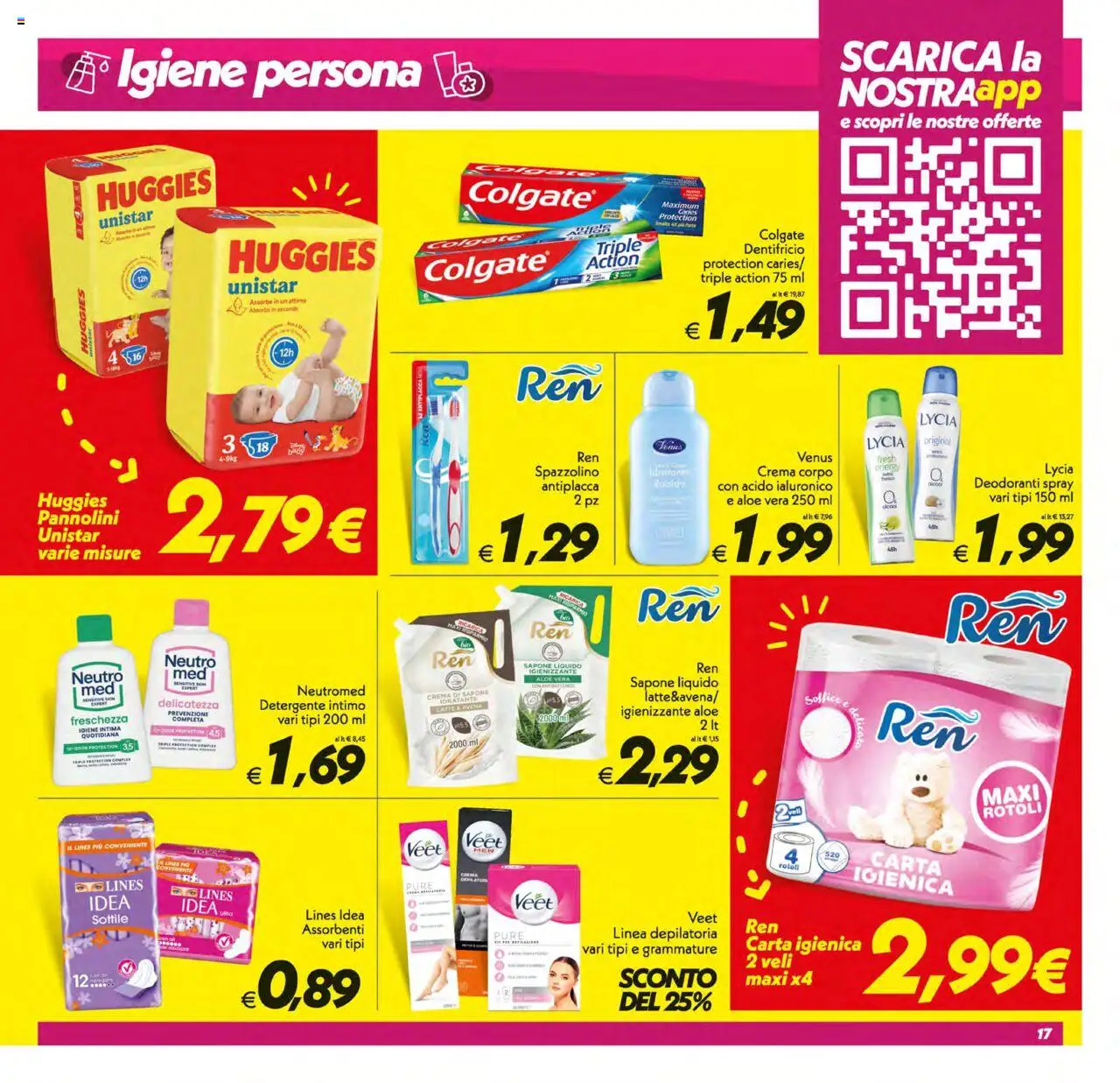 Volantino SuperConveniente del 12.08.2025 | Pagina: 17 | Prodotti: Pannolini, Sapone, Dentifricio, Latte
