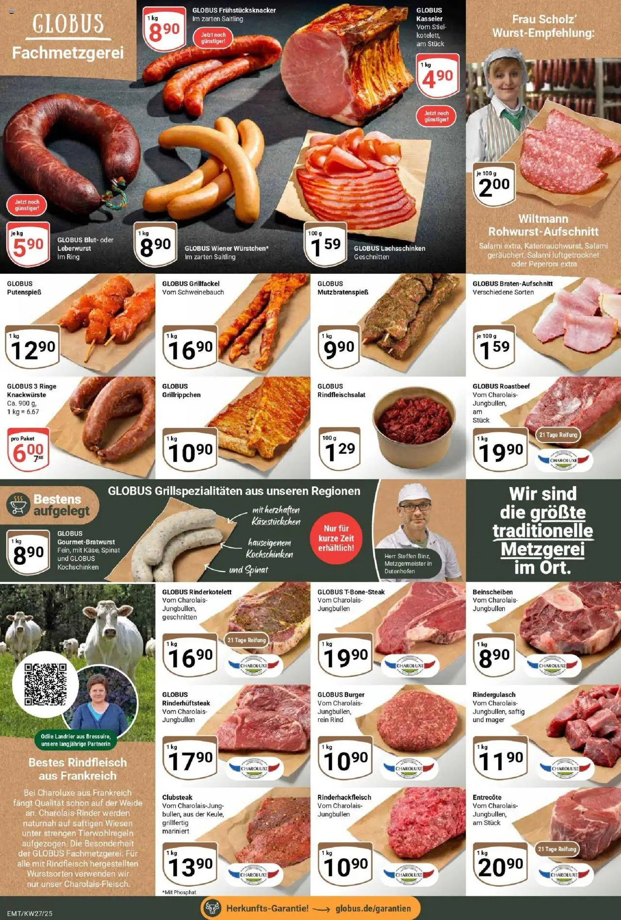 Globus prospekt Mittelhausen	 - gültig ab dem 29.06.2025 | Seite: 12 | Produkte: Rindergulasch, Roastbeef, Salami, Rindfleisch