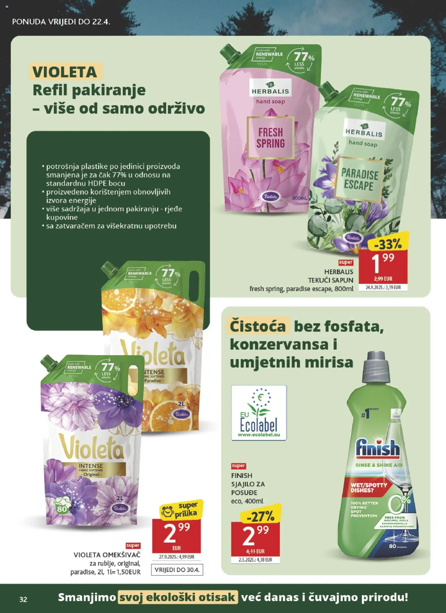 Konzum katalog | vrijedi od 08.04.2026 | Stranica: 32 | Proizvodi: Sapun, Omekšivač, Finish, Violeta
