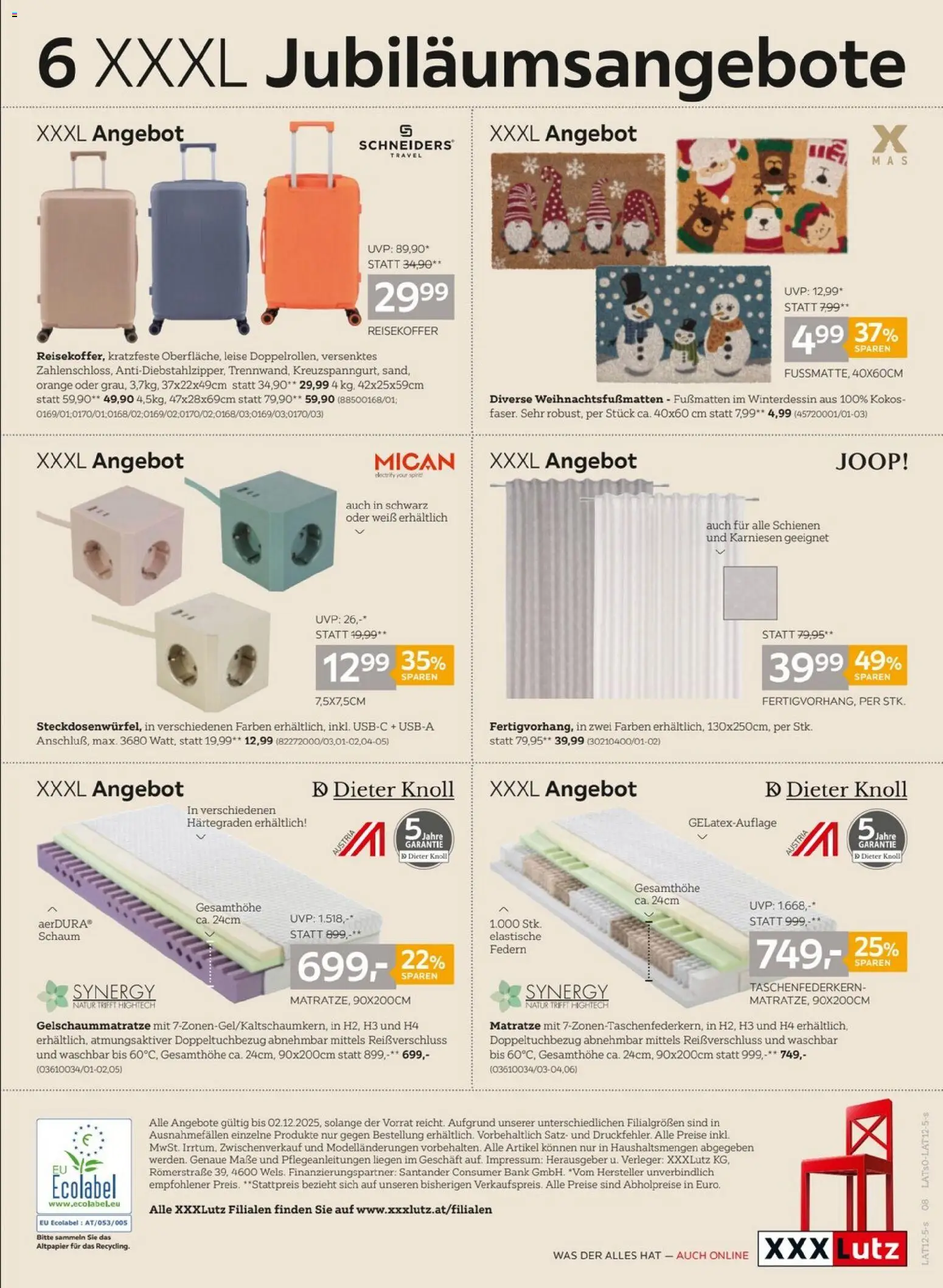 XXXLutz Jubiläumsangebote gültig ab 25.11.2025 | Seite: 8 | Produkte: Matratze