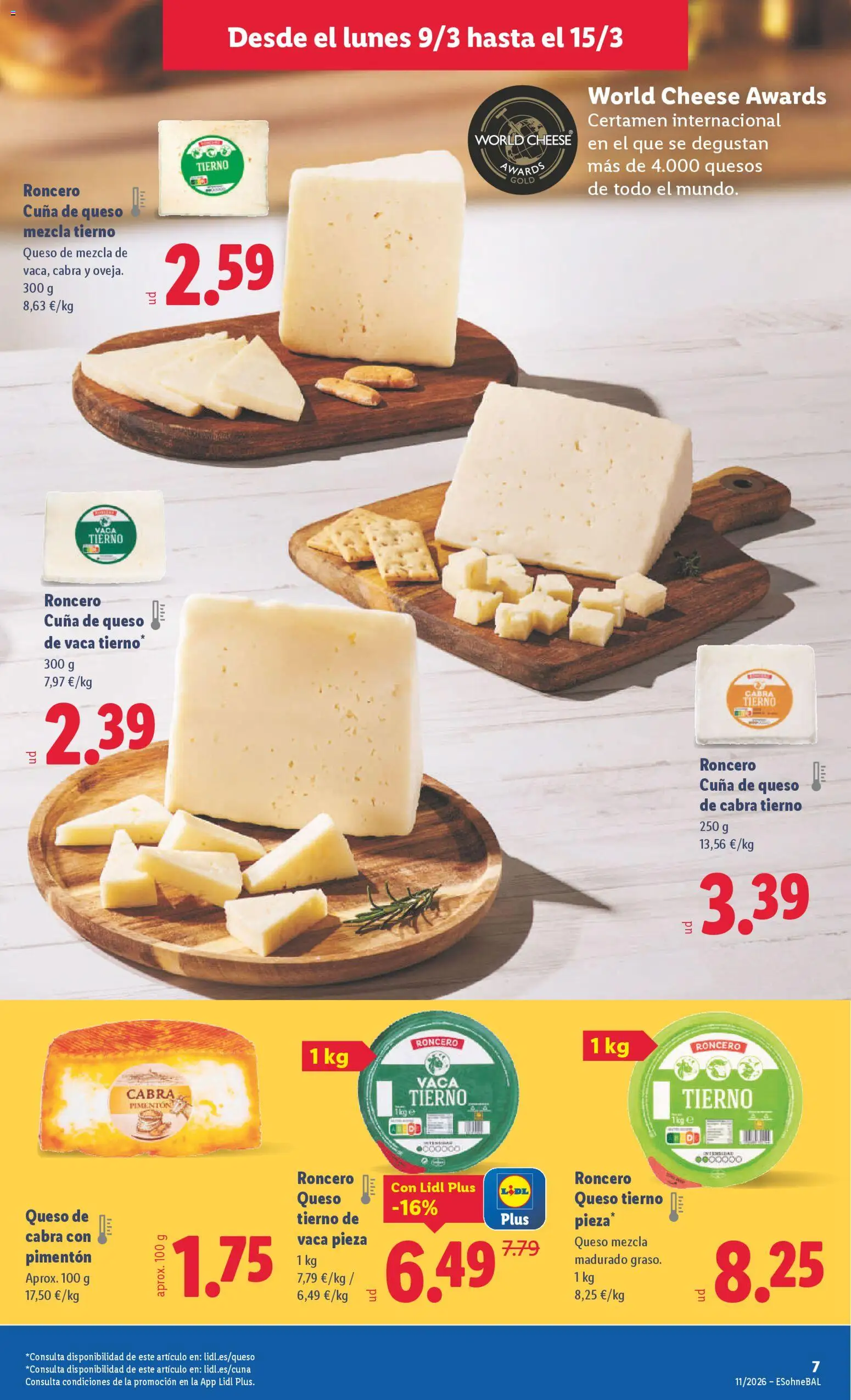 Lidl folleto │ válido desde el 09.03.2026 | Página: 11 | Productos: Queso de vaca, Queso, Cuna