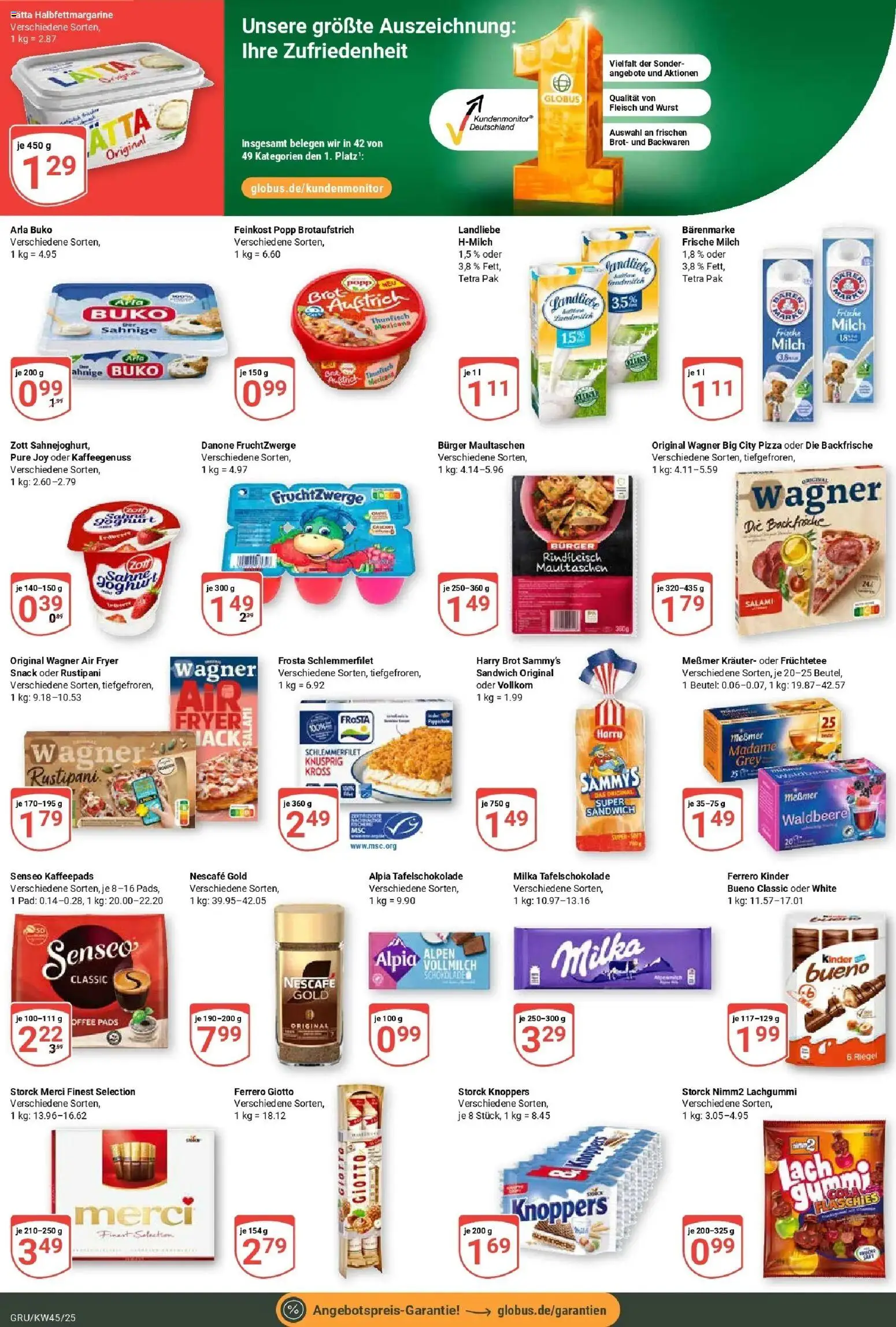 Globus prospekt Grünstadt	 – gültig ab 02.11.2025 | Seite: 2 | Produkte: Merci, Burger, Salami, Nescafe gold