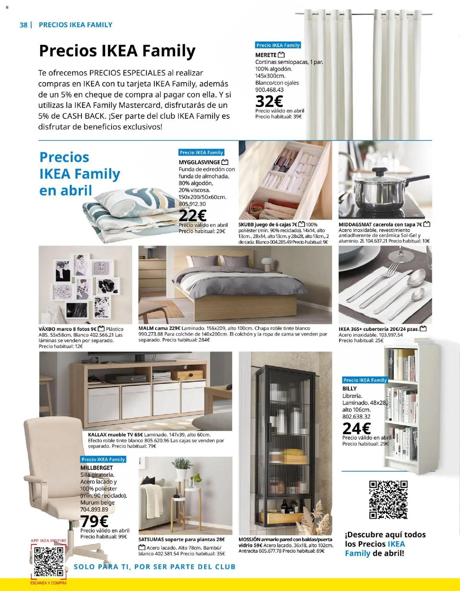 Catálogo IKEA Family │ válido desde el 01.04.2026 | Página: 38 | Productos: Ropa, Funda, Soporte para plantas, Cubertería