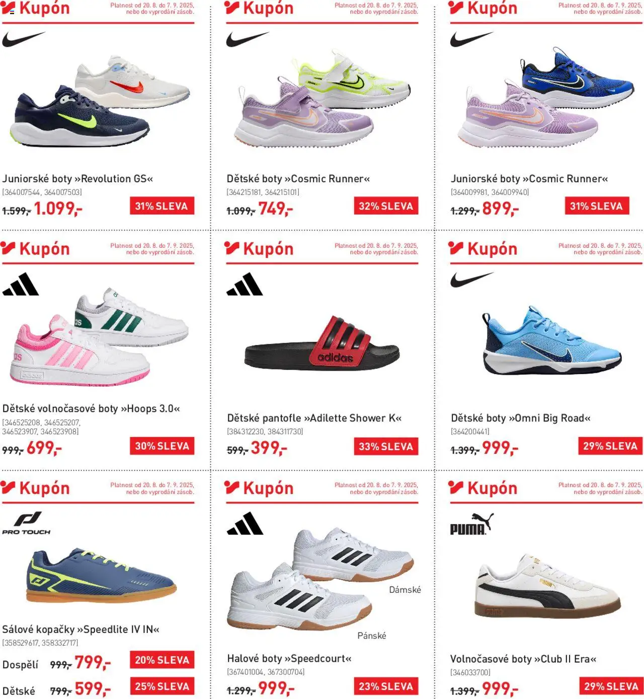 Intersport leták od 20.08.2025 | Strana: 3 | Produkty: Pantofle, Boty