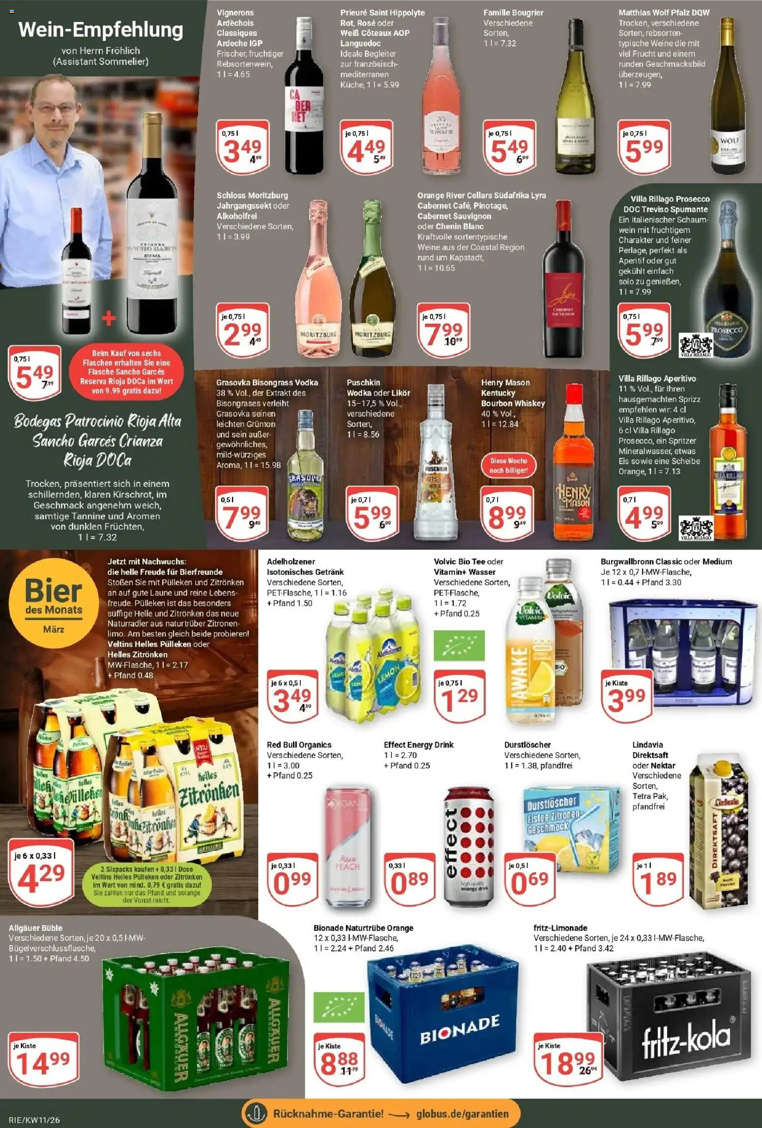 Globus prospekt Bochum-Riemke	 – gültig ab 09.03.2026 | Seite: 17 | Produkte: Bier, Bionade, Eis, Zitronen