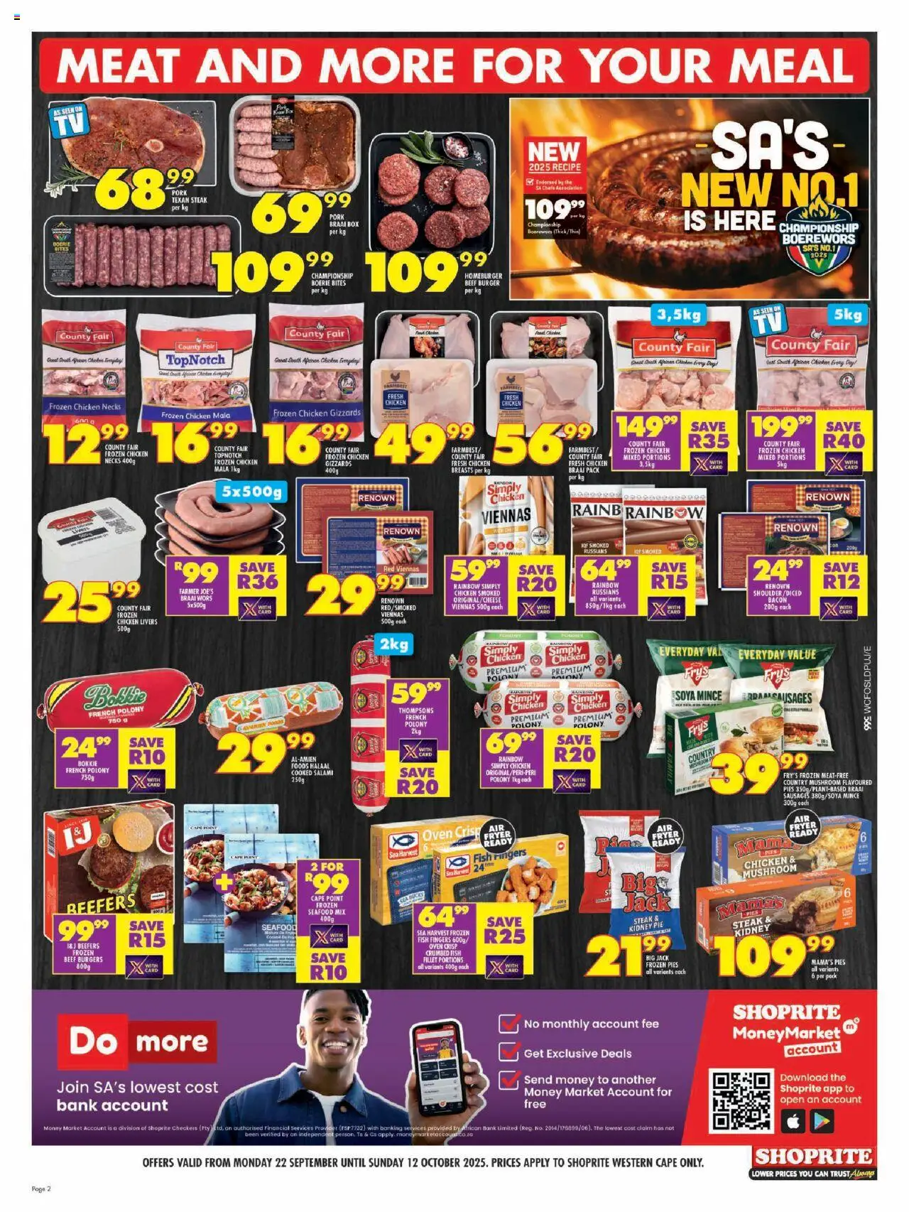 New Shoprite catalogue – valid from 22.09.2025 | Page: 2 | Products: Polony, Pork, Beef, Bacon