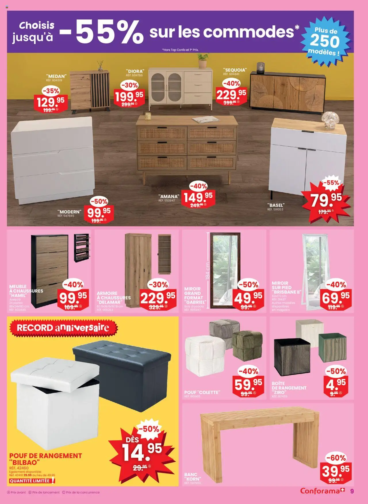 Conforama Aktionen Remise Immédiate – gültig ab 03.09.2025 | Seite: 9 | Produkte: Pouf, Top