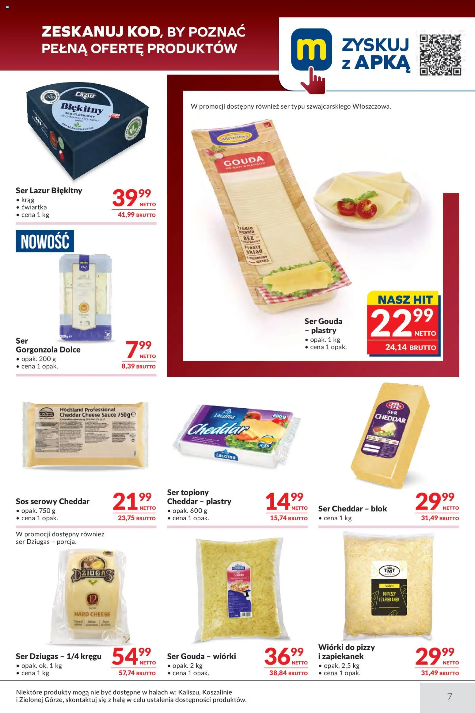 Makro gazetka - Oferta dla gastronomii od 28.04.2026 | Strona: 7 | Produkty: Sos serowy, Ser pleśniowy, Mleka, Gorgonzola