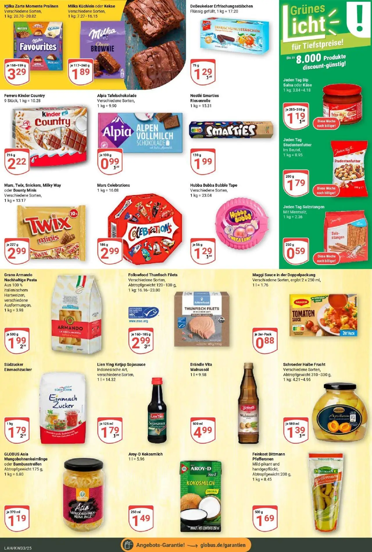 Globus prospekt Lahnstein	 - gültig ab dem 11.08.2025 | Seite: 17 | Produkte: Käse, Thunfisch, Schokolade, Smarties