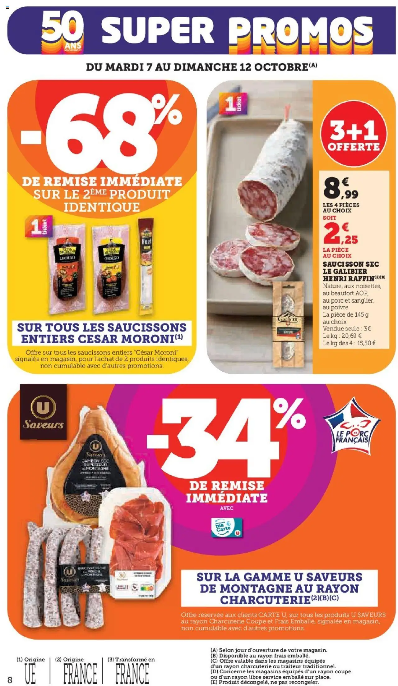 {H1} | Page: 8 | Produits: Beaufort, Jambon, Saucisse, Porc