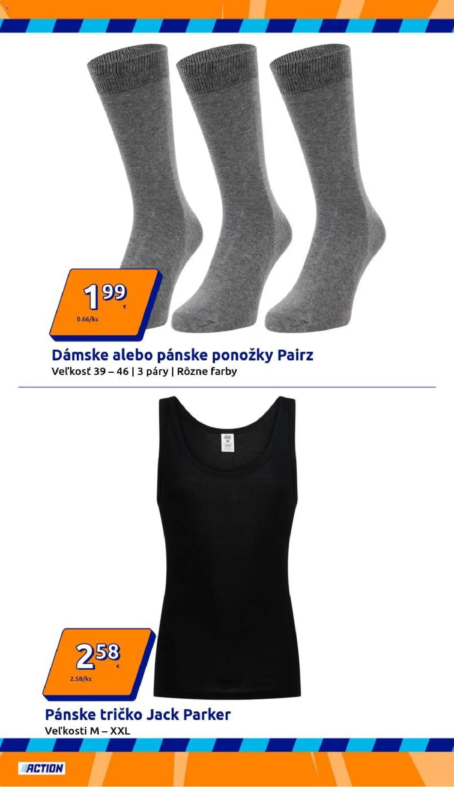 Nové Action akcie – leták je platný od 28.01.2026 | Strana: 4 | Produkty: Tričko, Ponožky