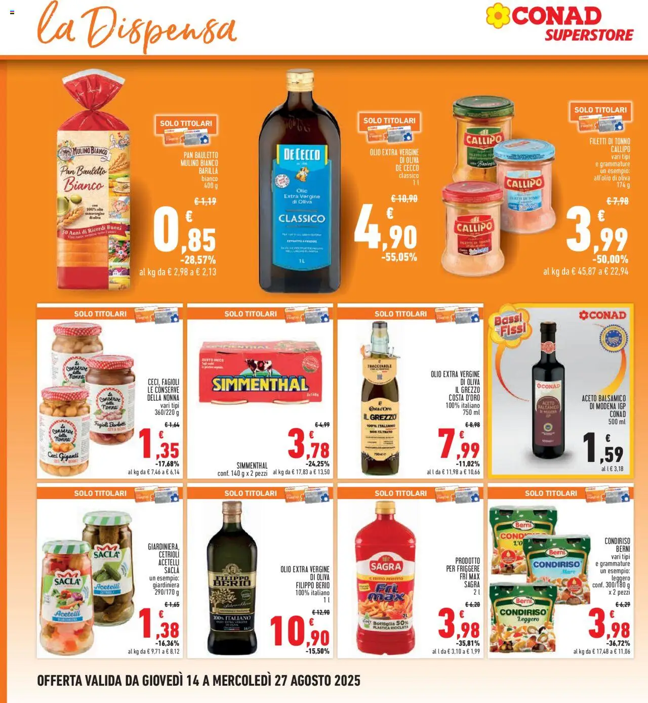 Volantino Conad del 14.08.2025 | Pagina: 12 | Prodotti: Ceci, Fagioli, Olio, Olive