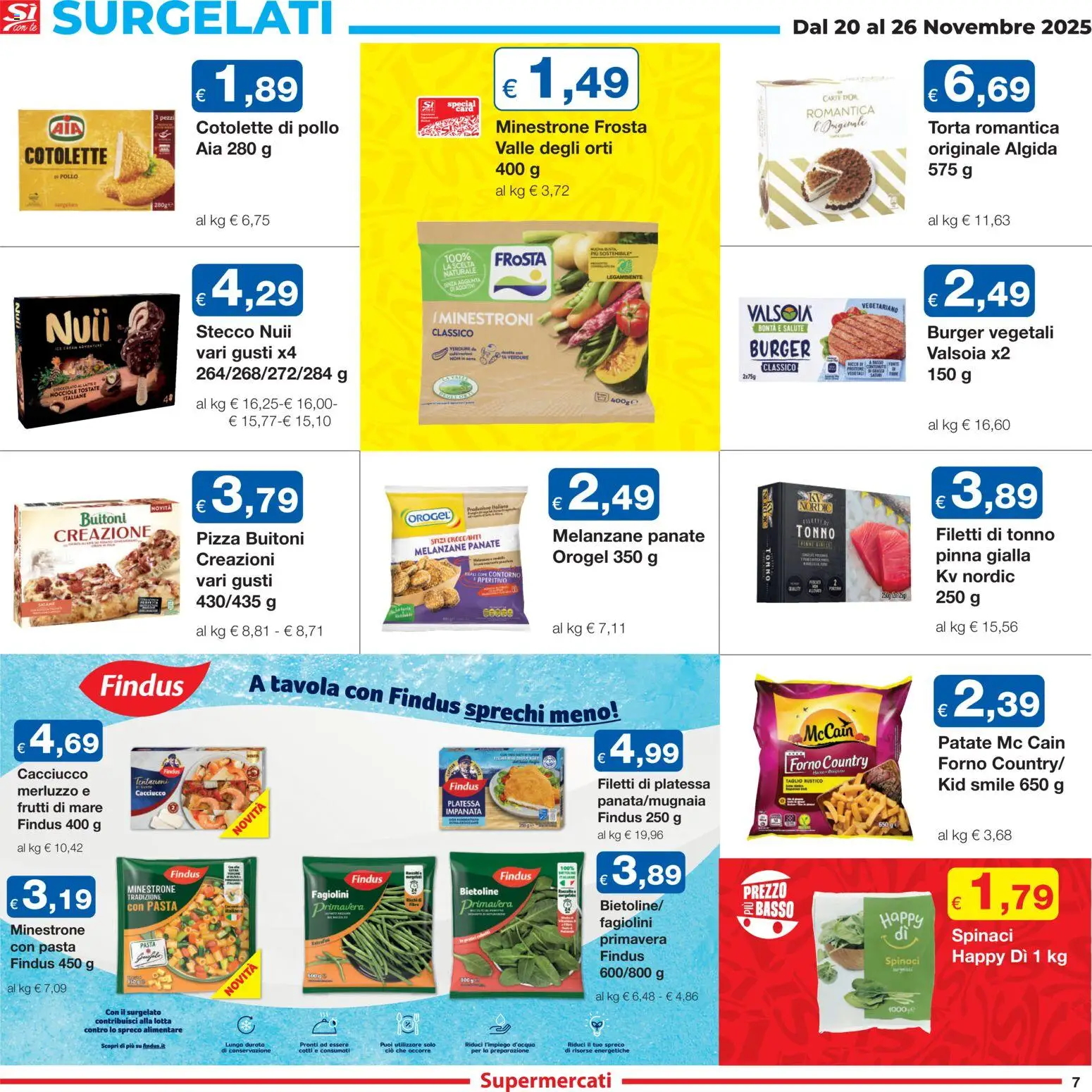 Volantino Sì con Te del 20.11.2025 | Pagina: 7 | Prodotti: Pollo, Patate, Nocciole, Forno