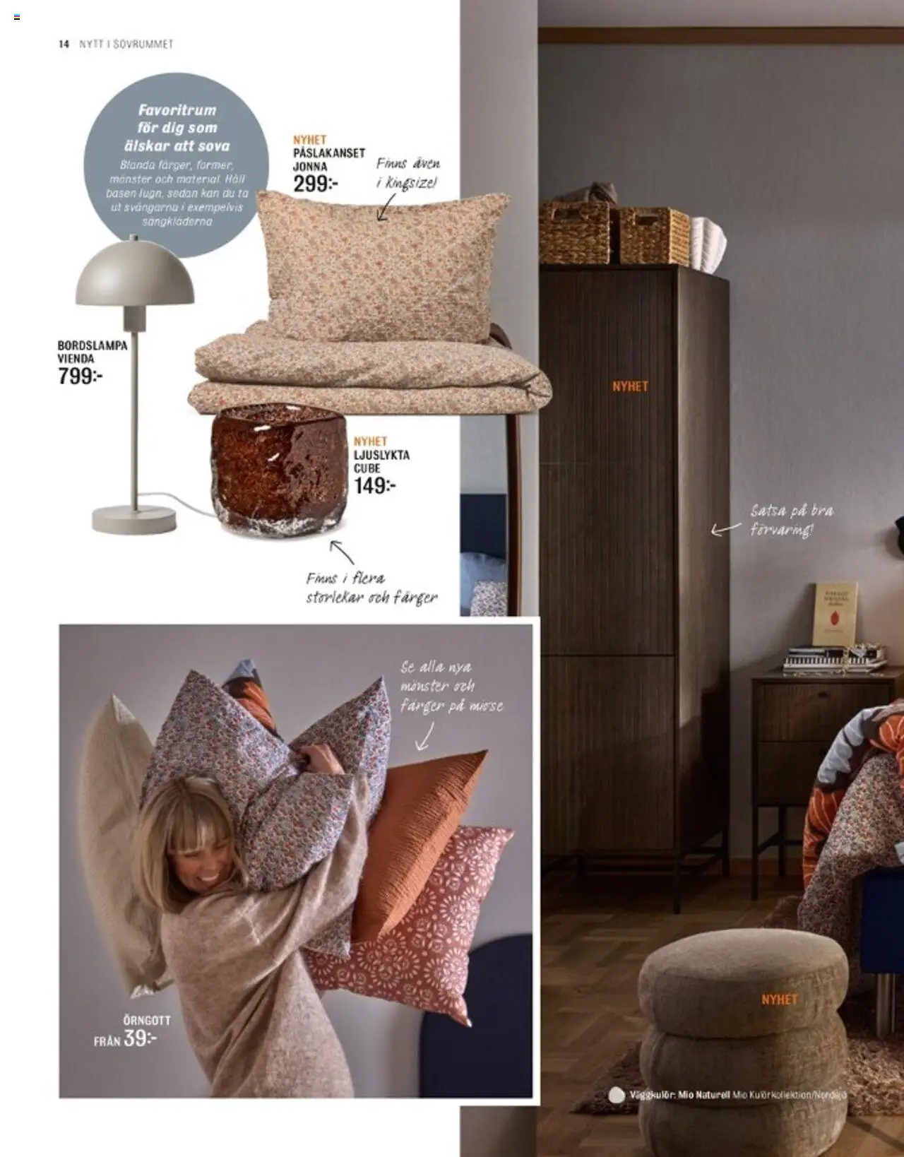 Mio reklamblad aktuell från 01.09.2025 | Sida: 14 | Produkter: Bordslampa, Örngott, Påslakanset, Häll