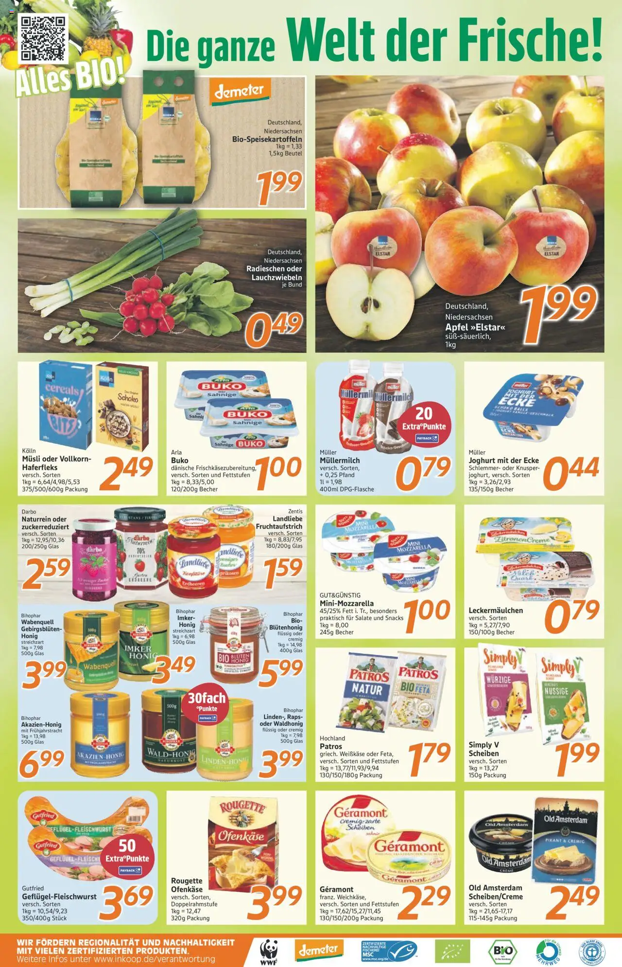 Inkoop Prospekt – gültig ab 06.10.2025 | Seite: 2 | Produkte: Kolln musli, Feta, Mozzarella, Patros