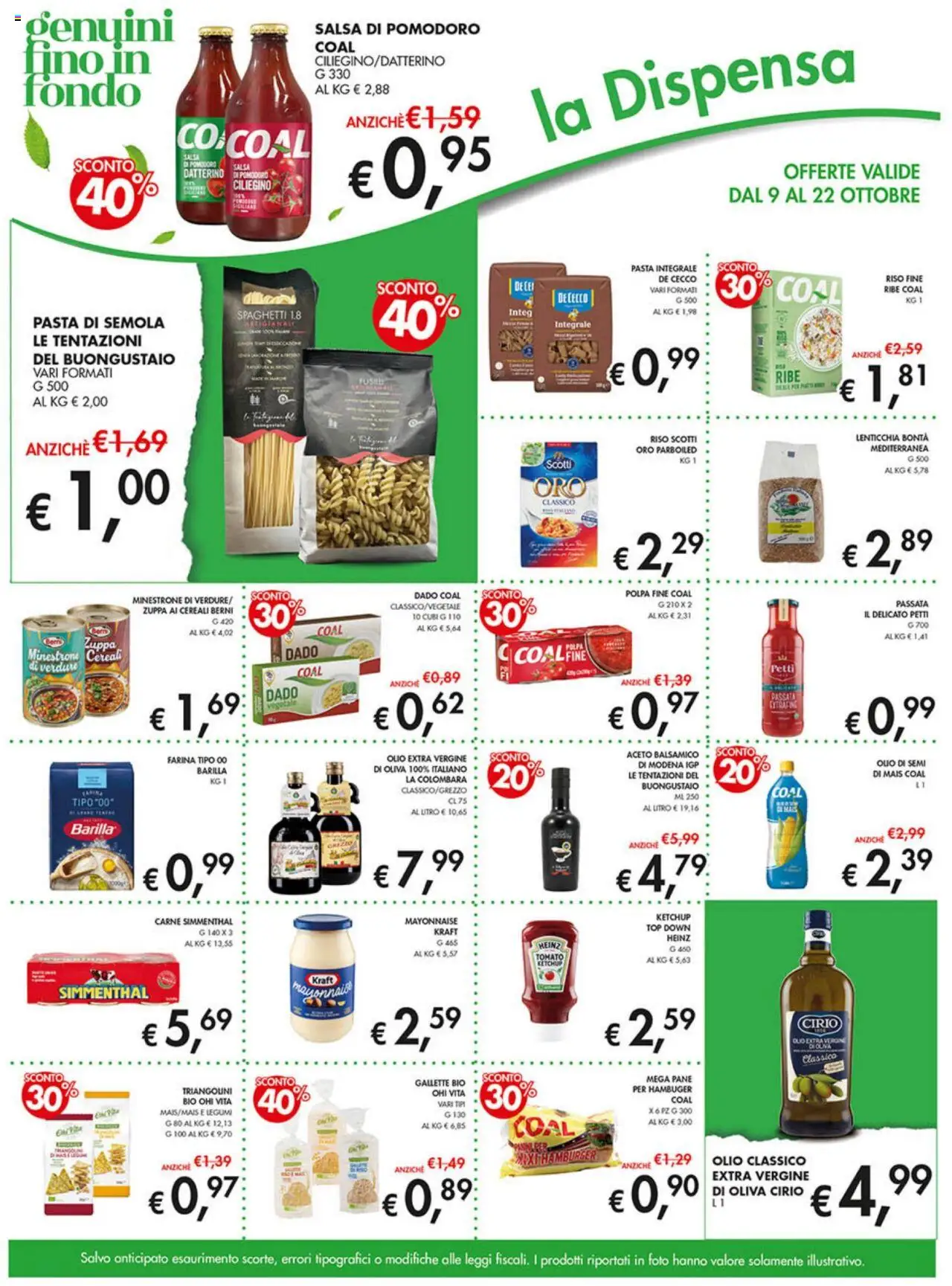 Volantino Coal del 09.10.2025 | Pagina: 10 | Prodotti: Pane, Cereali, Ketchup, Hamburger