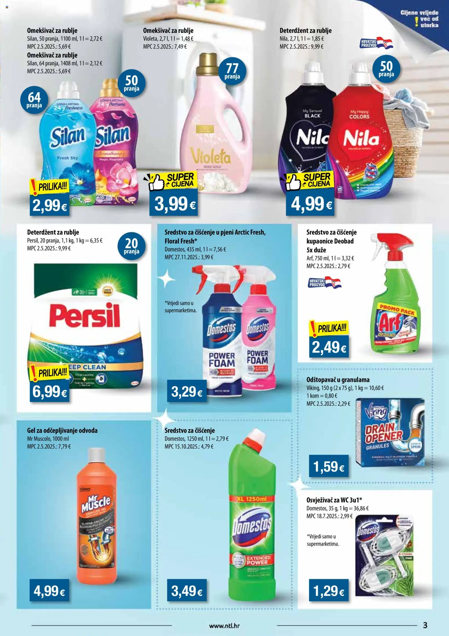 NTL katalog | vrijedi od 11.03.2026 | Stranica: 3 | Proizvodi: Omekšivač, Deterdžent, Domestos, Persil