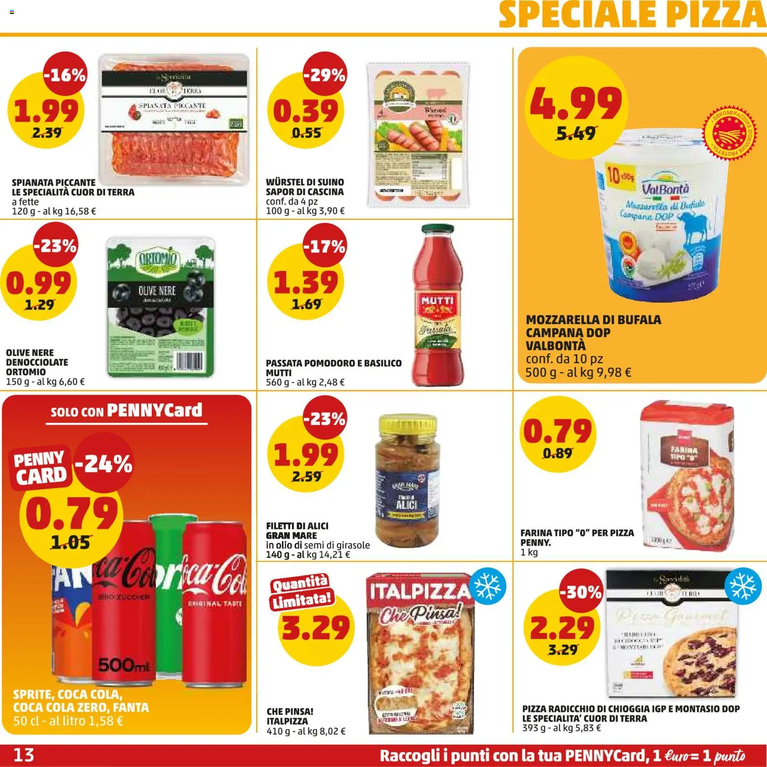 Volantino PENNY del 15.01.2026 | Pagina: 13 | Prodotti: Pizza, Basilico, Fanta, Alici