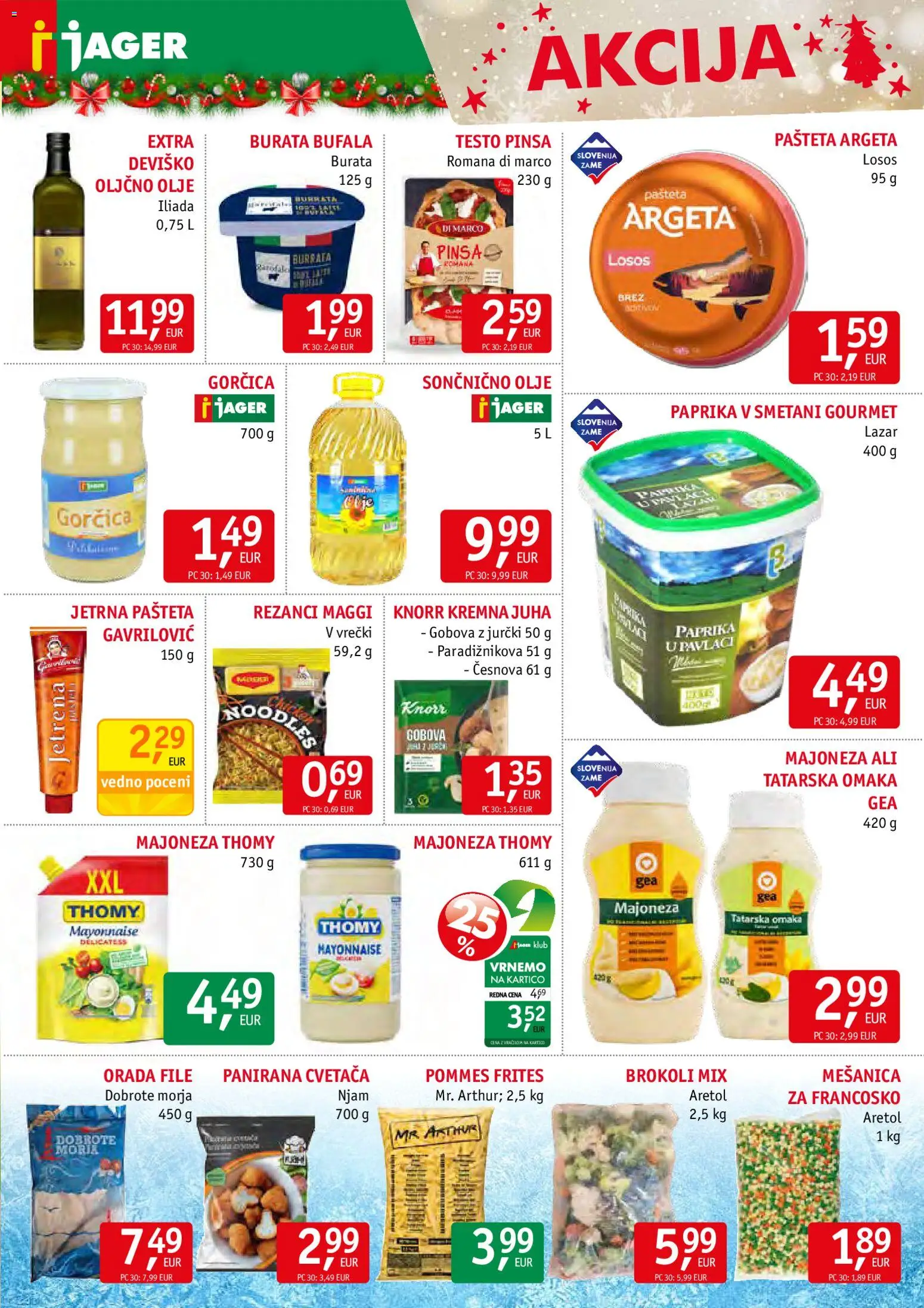 Novi Jager katalog ponudbe – veljaven od 17.12.2025 | Stran: 9 | Izdelki: Rezanci, Oljčno olje, Losos, Olje