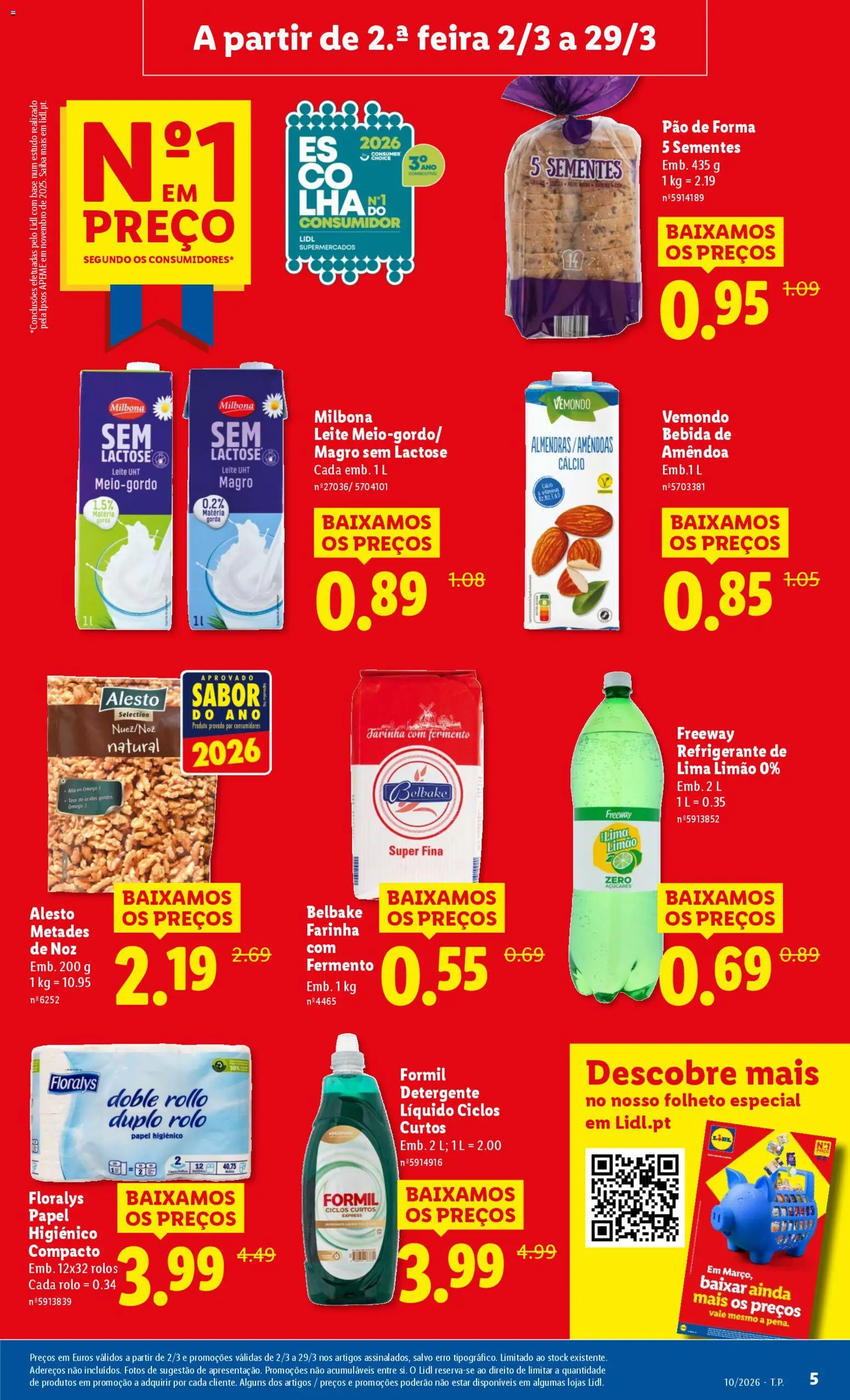 Lidl folheto │ válido de 02.03.2026 | Página: 5 | Produtos: Refrigerante, Amêndoas, Ômega 3, Leite