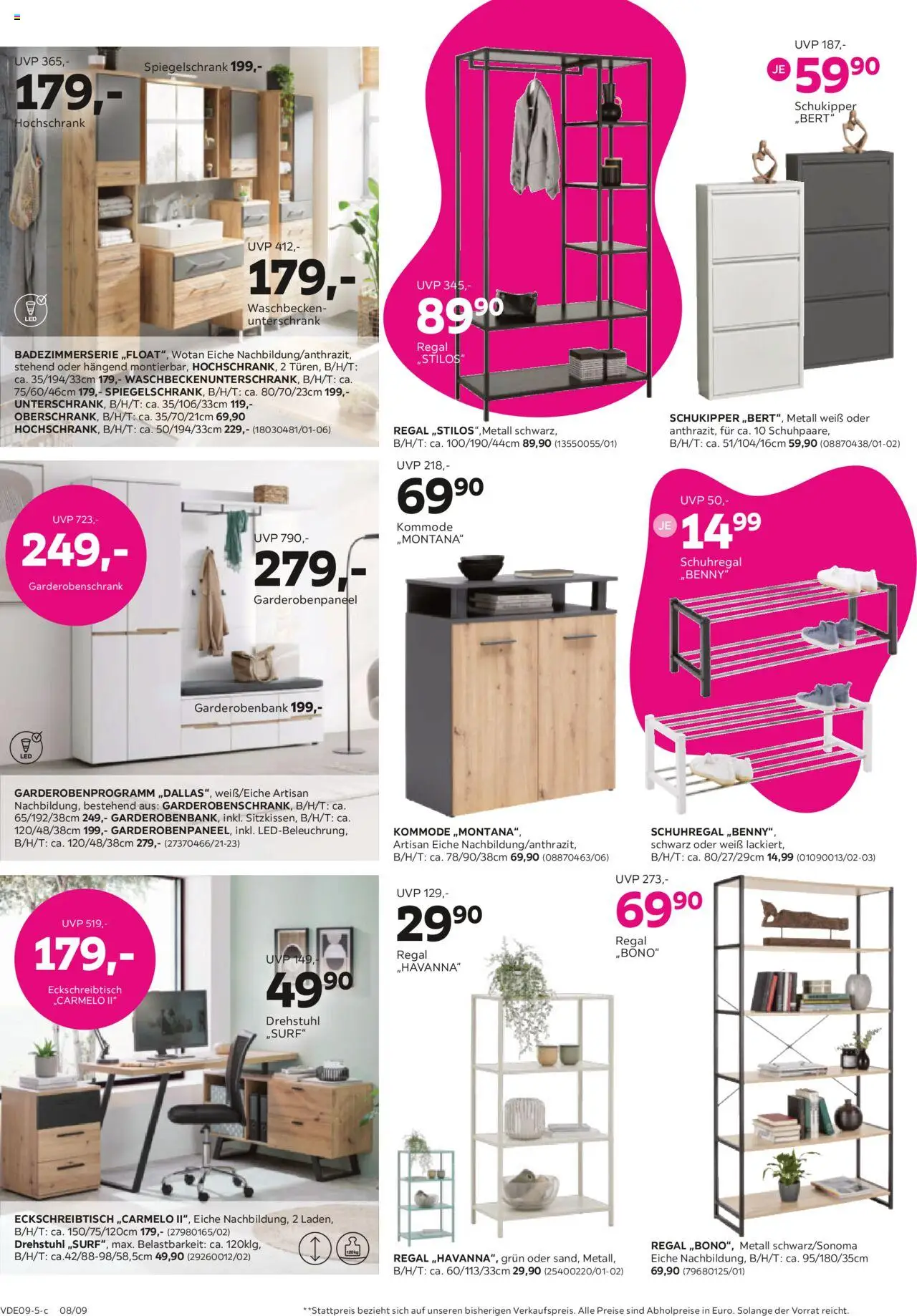 Mömax Prospekt 	 – gültig ab 08.09.2025 | Seite: 8 | Produkte: Regal, Schuhregal, Garderobenschrank, Hochschrank