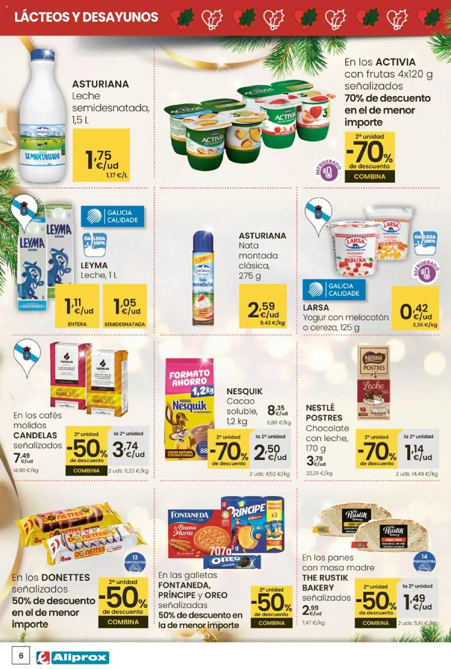 Eroski - Aliprox │ válido desde el 18.12.2025 | Página: 6 | Productos: Leche, Chocolate, Galletas, Φρυγανιές σικάλεως