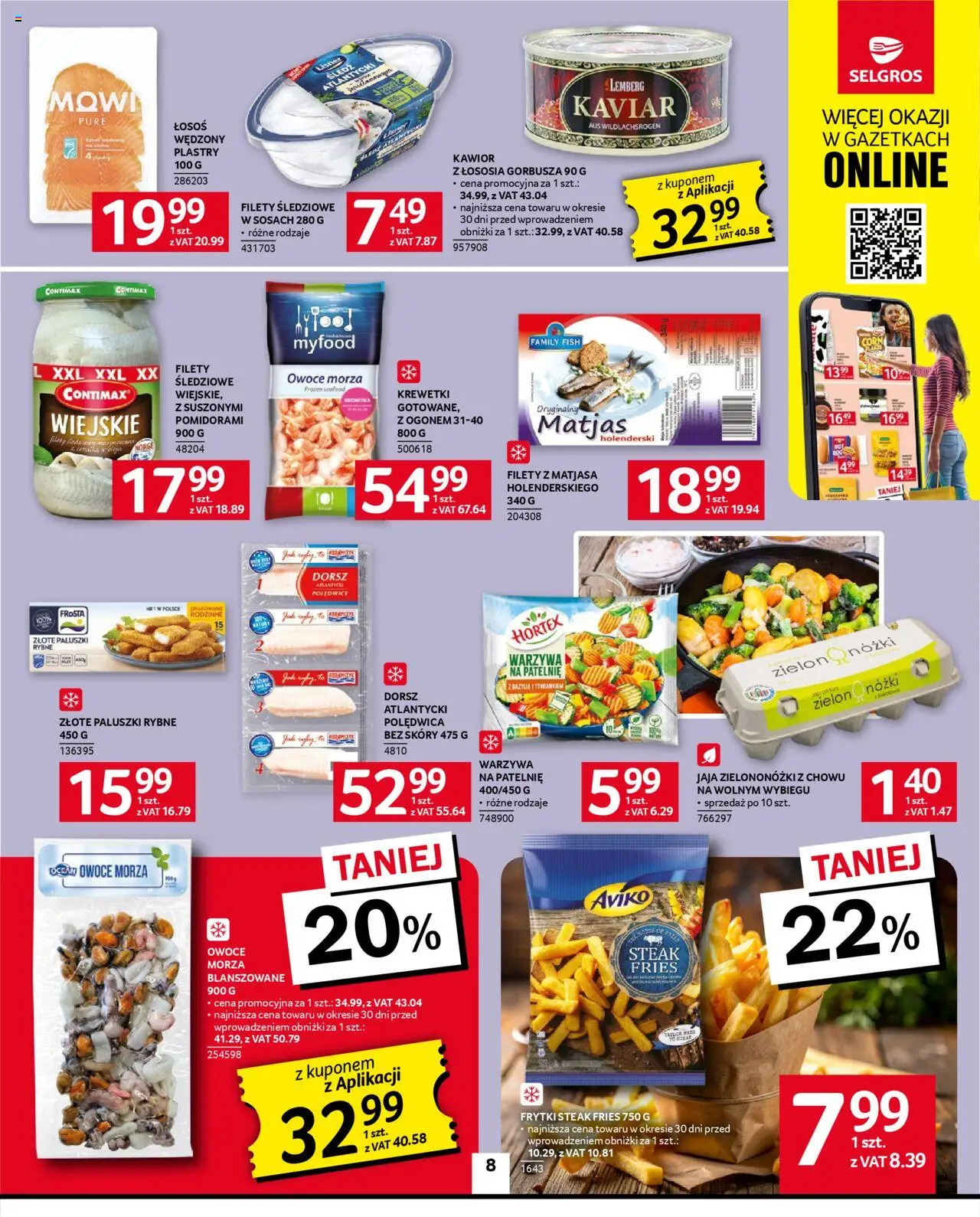 Selgros cash&carry Gazetka od 23.10.2025 | Strona: 8 | Produkty: Krewetki, Patelnie, Kawior, Jaja