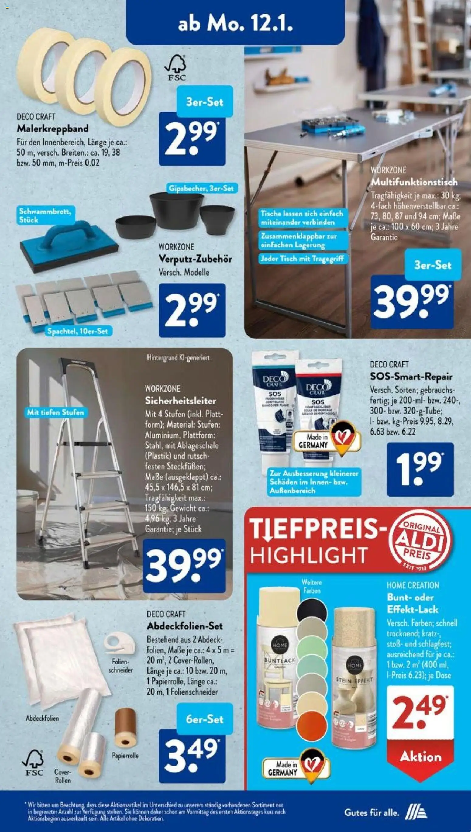Aldi Süd Prospekt 	 – gültig ab 12.01.2026 | Seite: 3 | Produkte: Gewicht, Tisch, Home creation