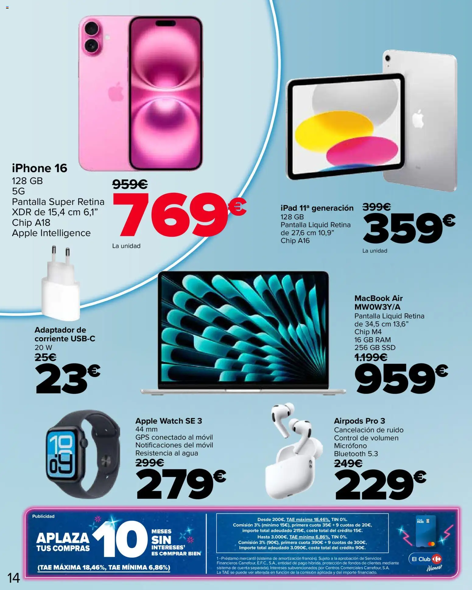 Carrefour Semana santa │ válido desde el 11.03.2026 | Página: 14 | Productos: Ipad, Airpods, Iphone, Adaptador