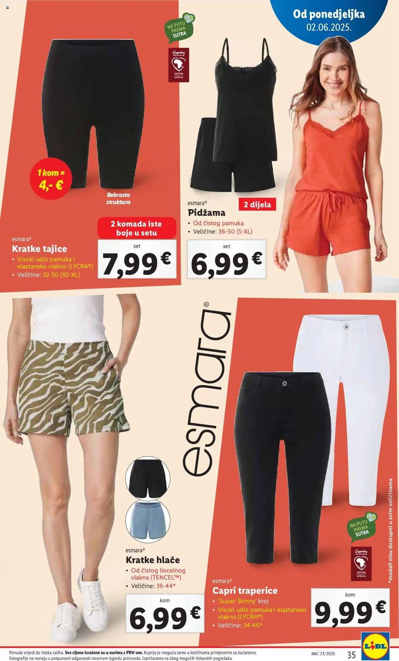 Lidl katalog | vrijedi od 02.06.2025 | Stranica: 35 | Proizvodi: Hlače, Kratke hlače, Tajice, Traperice